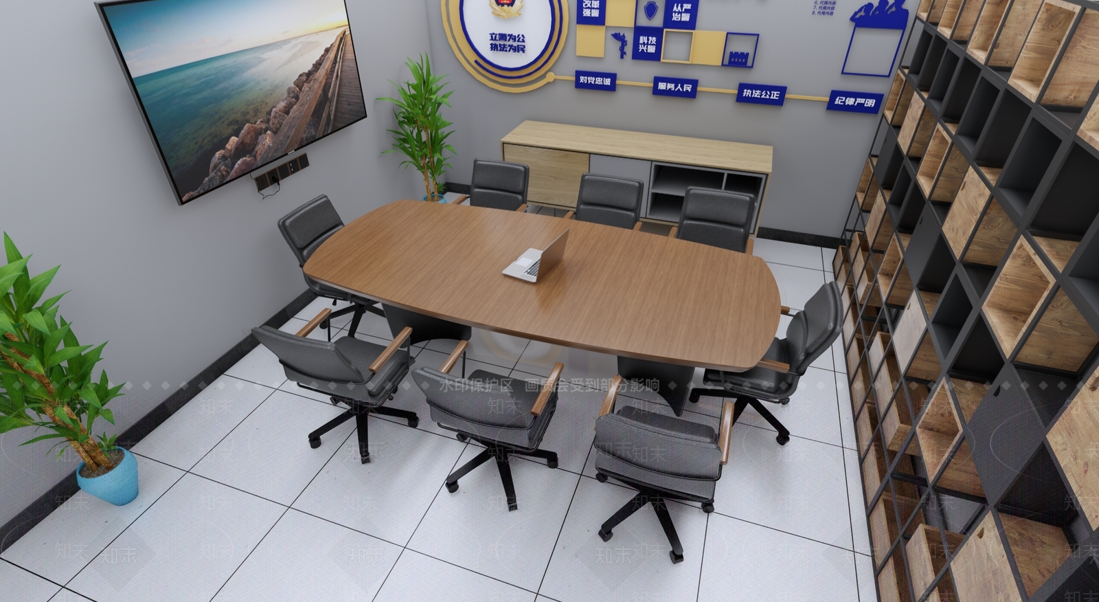 现代会议桌SU模型下载【ID:1147185788】