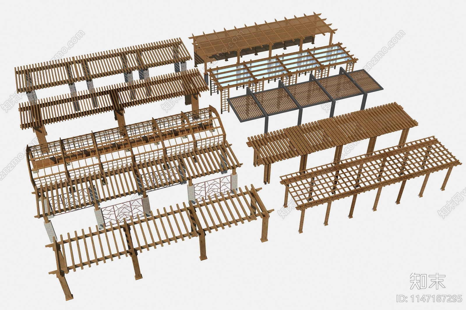 现代廊架3D模型下载【ID:1147187295】