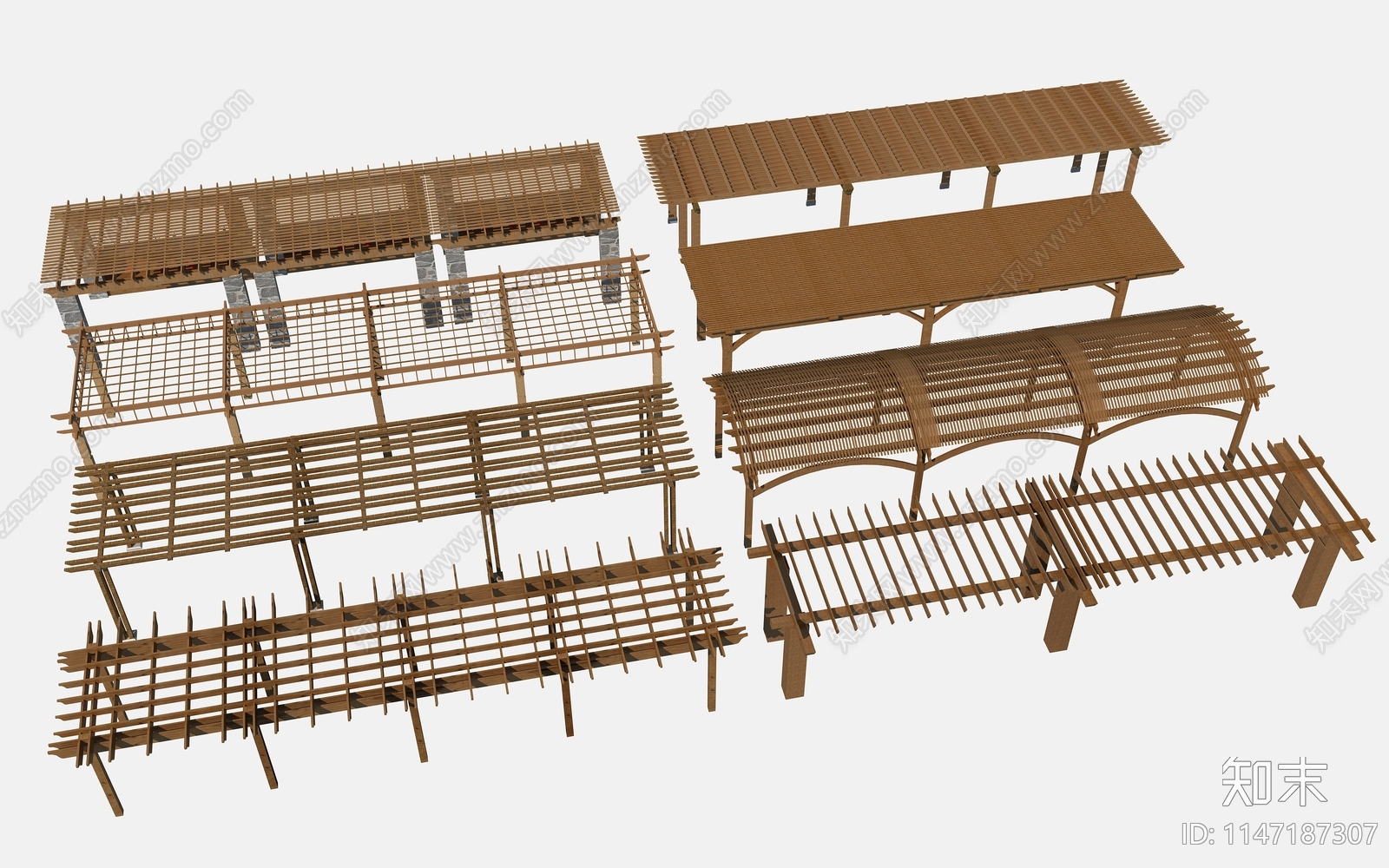 现代廊架3D模型下载【ID:1147187307】