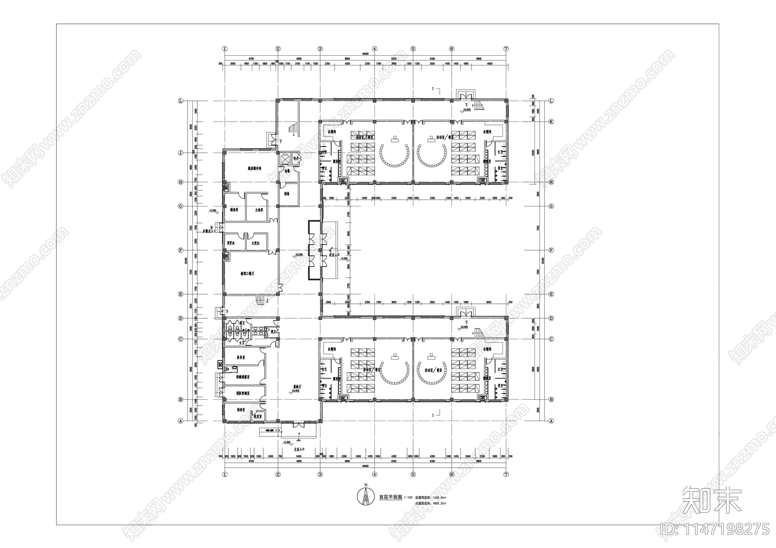 12班幼儿园平面图施工图下载【ID:1147198275】