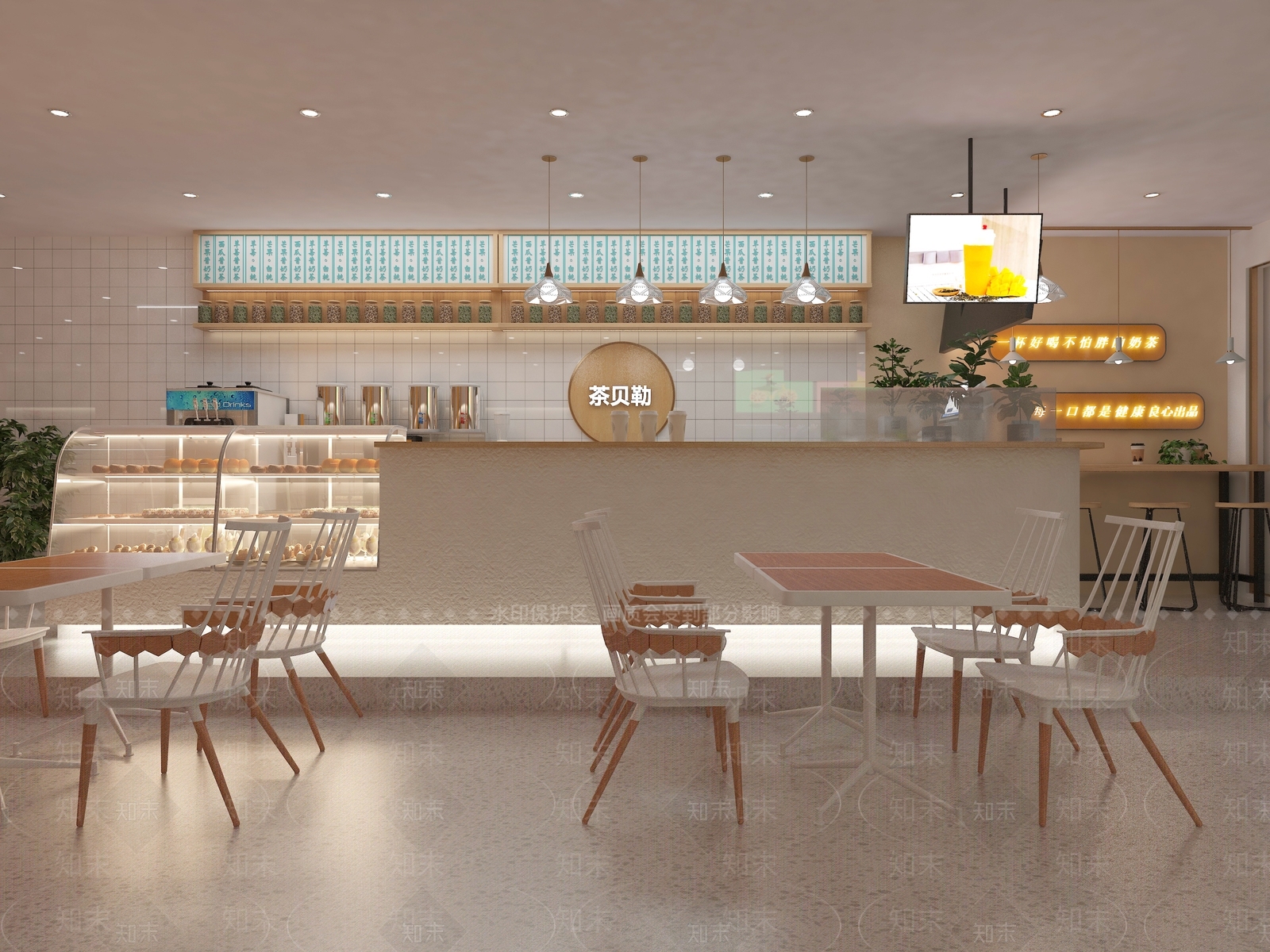 现代网红甜品奶茶店3D模型下载【ID:1147206280】