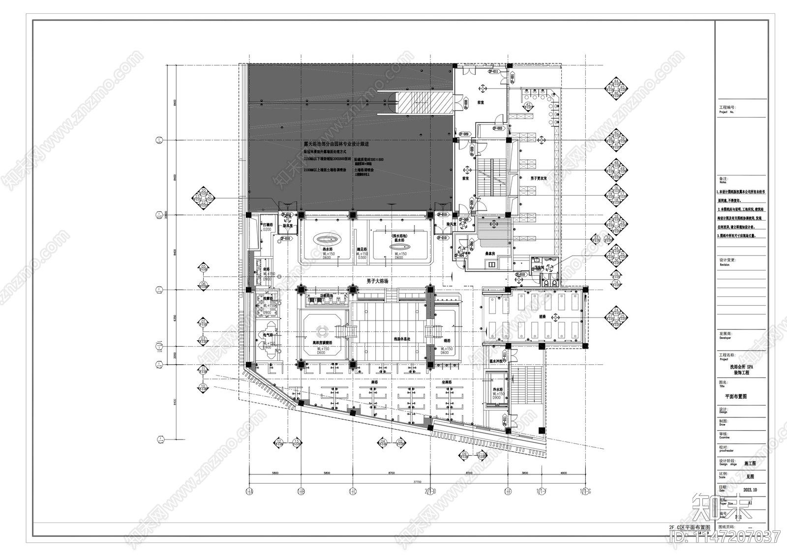 洗浴会所cad施工图下载【ID:1147207037】