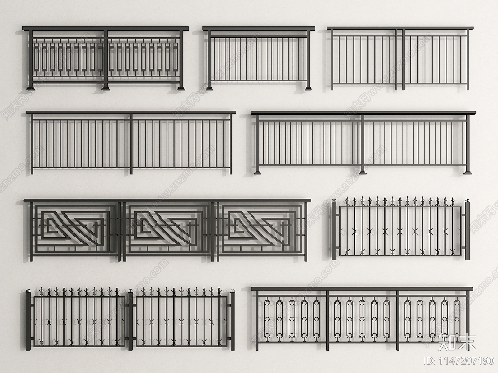 现代栏杆3D模型下载【ID:1147207190】