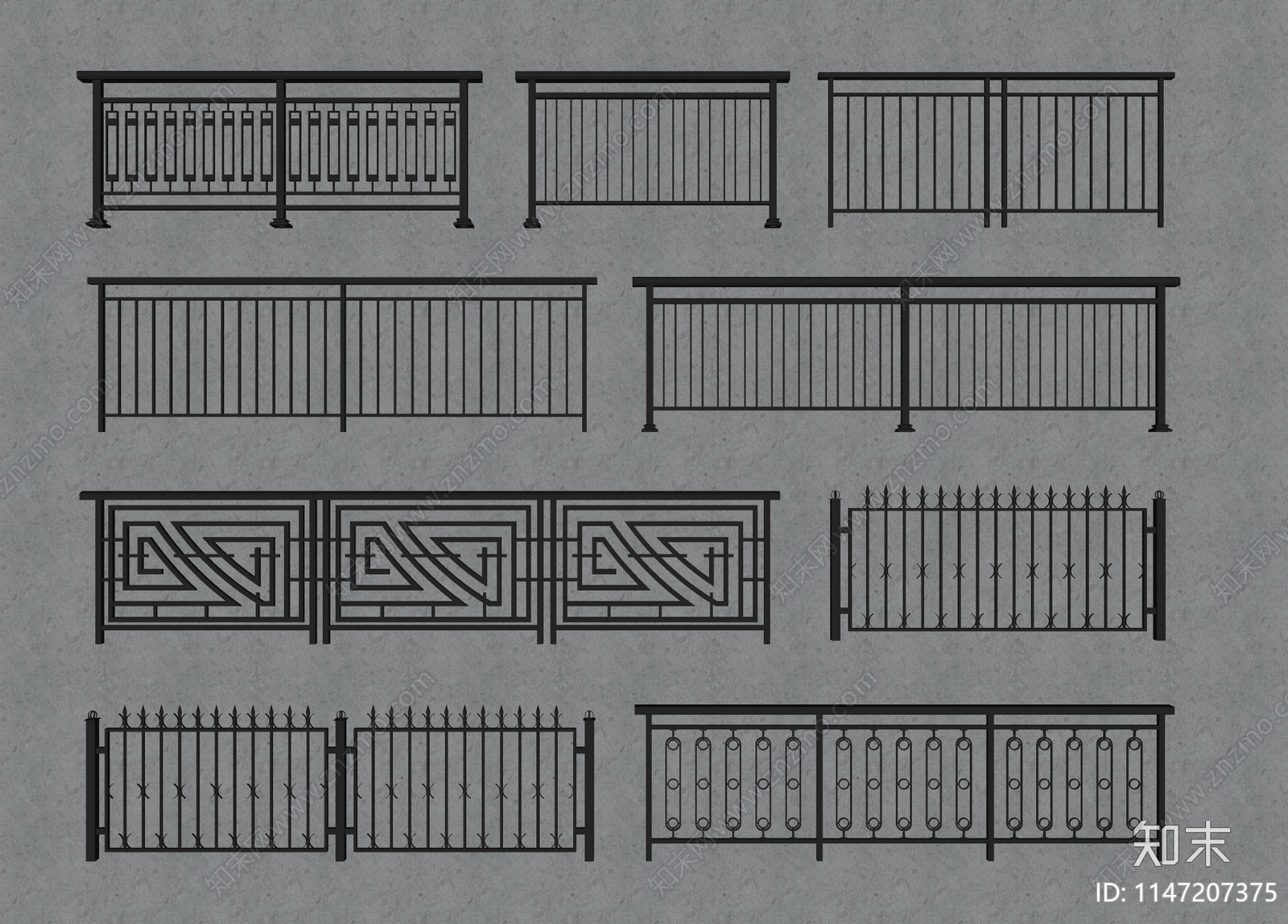 现代栏杆护栏围栏SU模型下载【ID:1147207375】