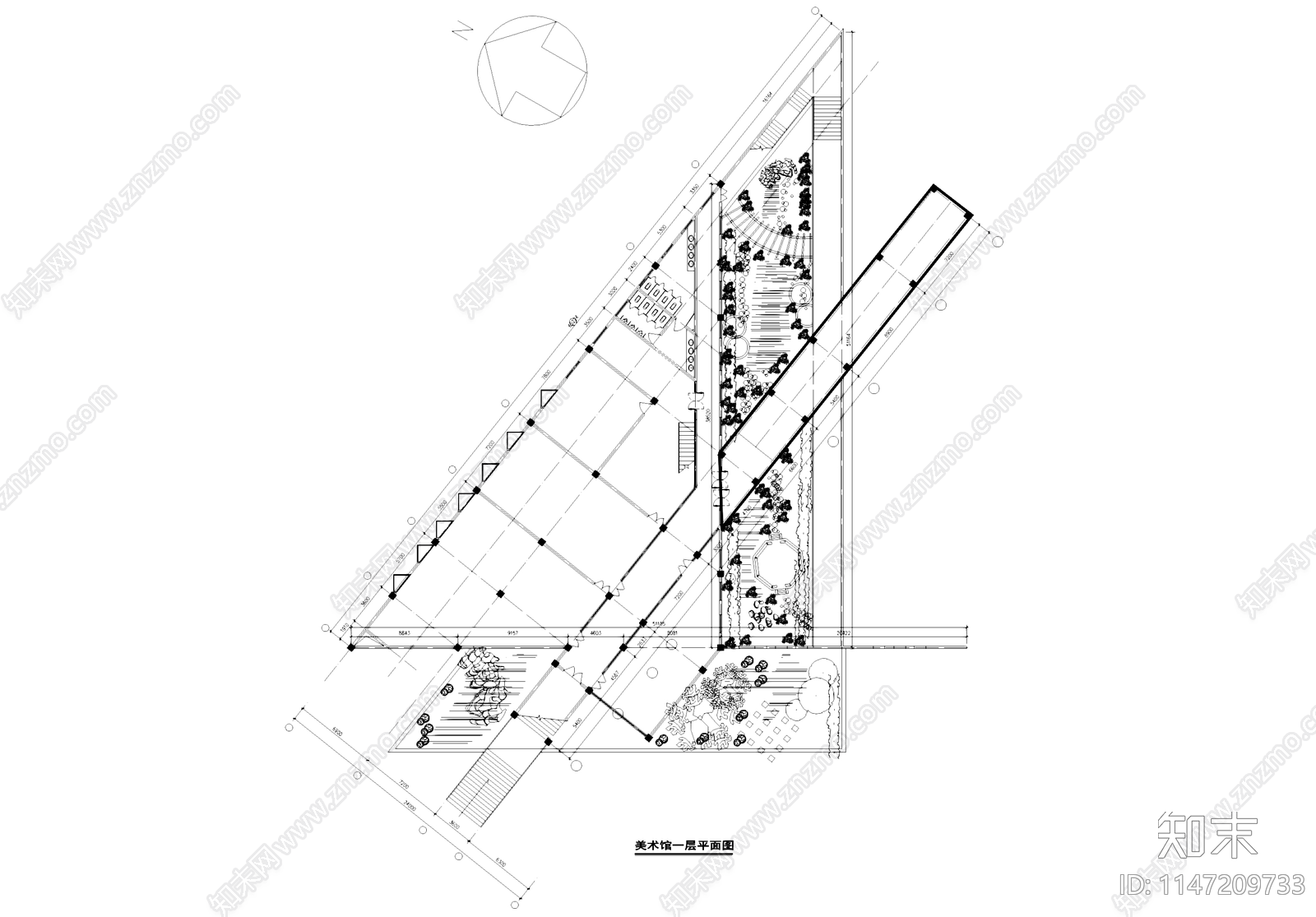 美术馆带宾馆建筑施工图下载【ID:1147209733】