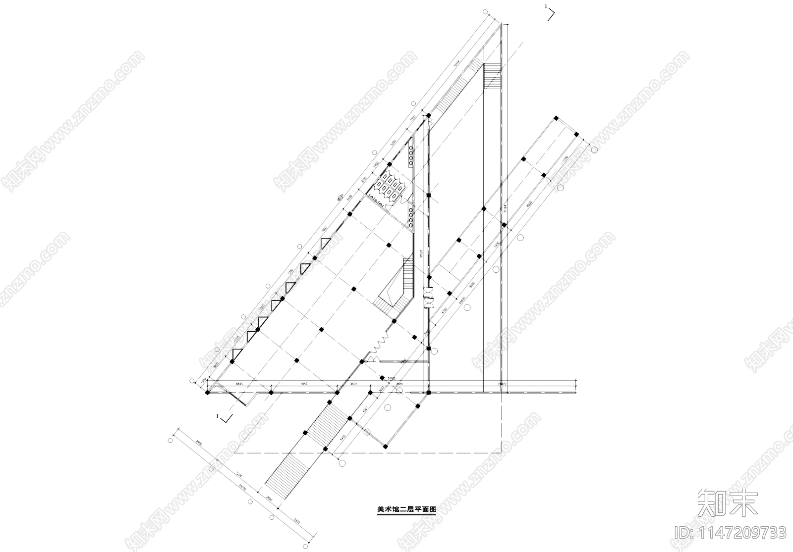 美术馆带宾馆建筑施工图下载【ID:1147209733】