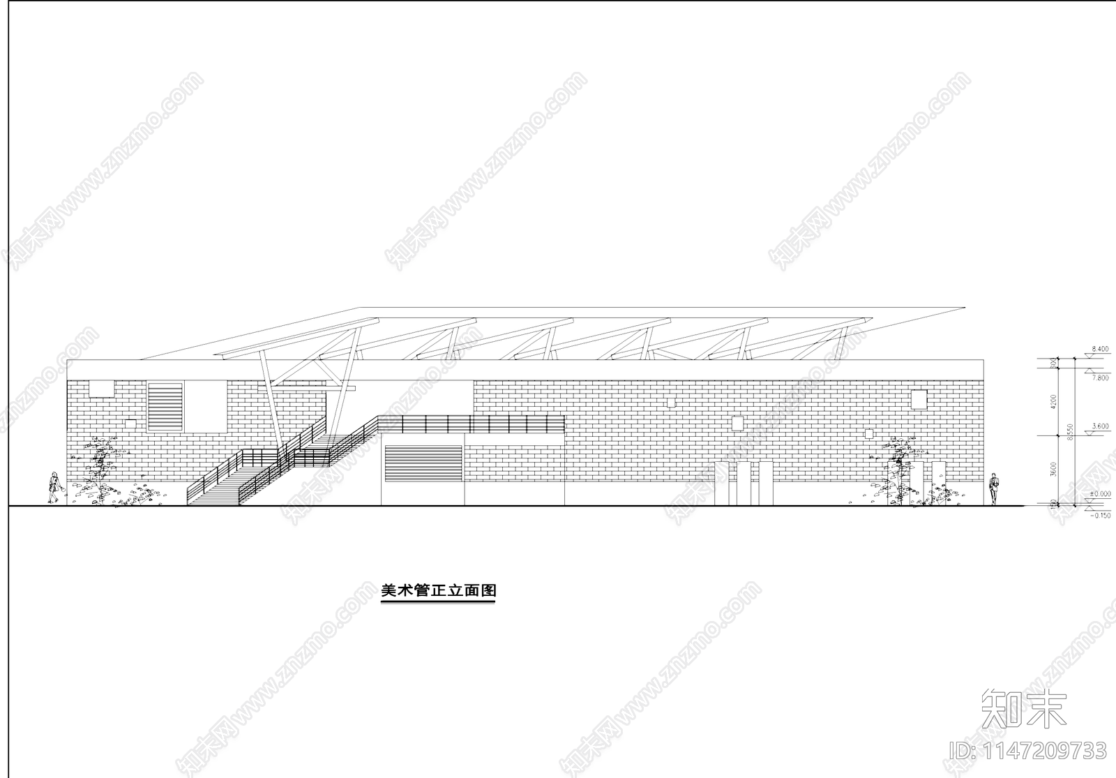 美术馆带宾馆建筑施工图下载【ID:1147209733】