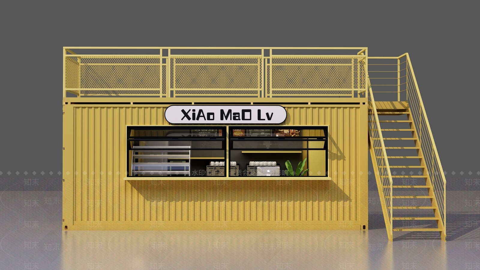 现代集装箱餐饮建筑3D模型下载【ID:1147210404】