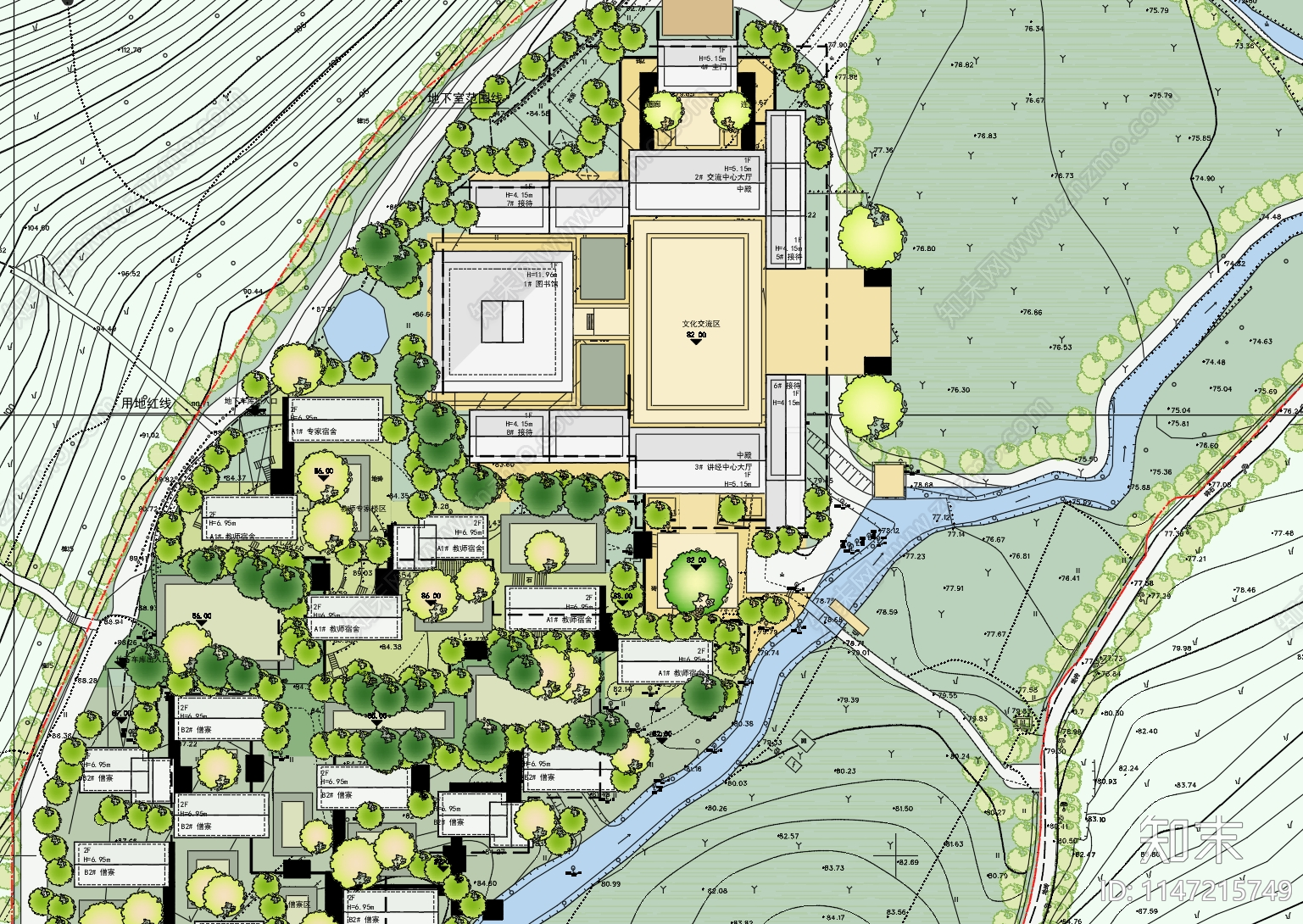 杭州灵隐寺佛学院禅修中心建筑cad施工图下载【ID:1147215749】