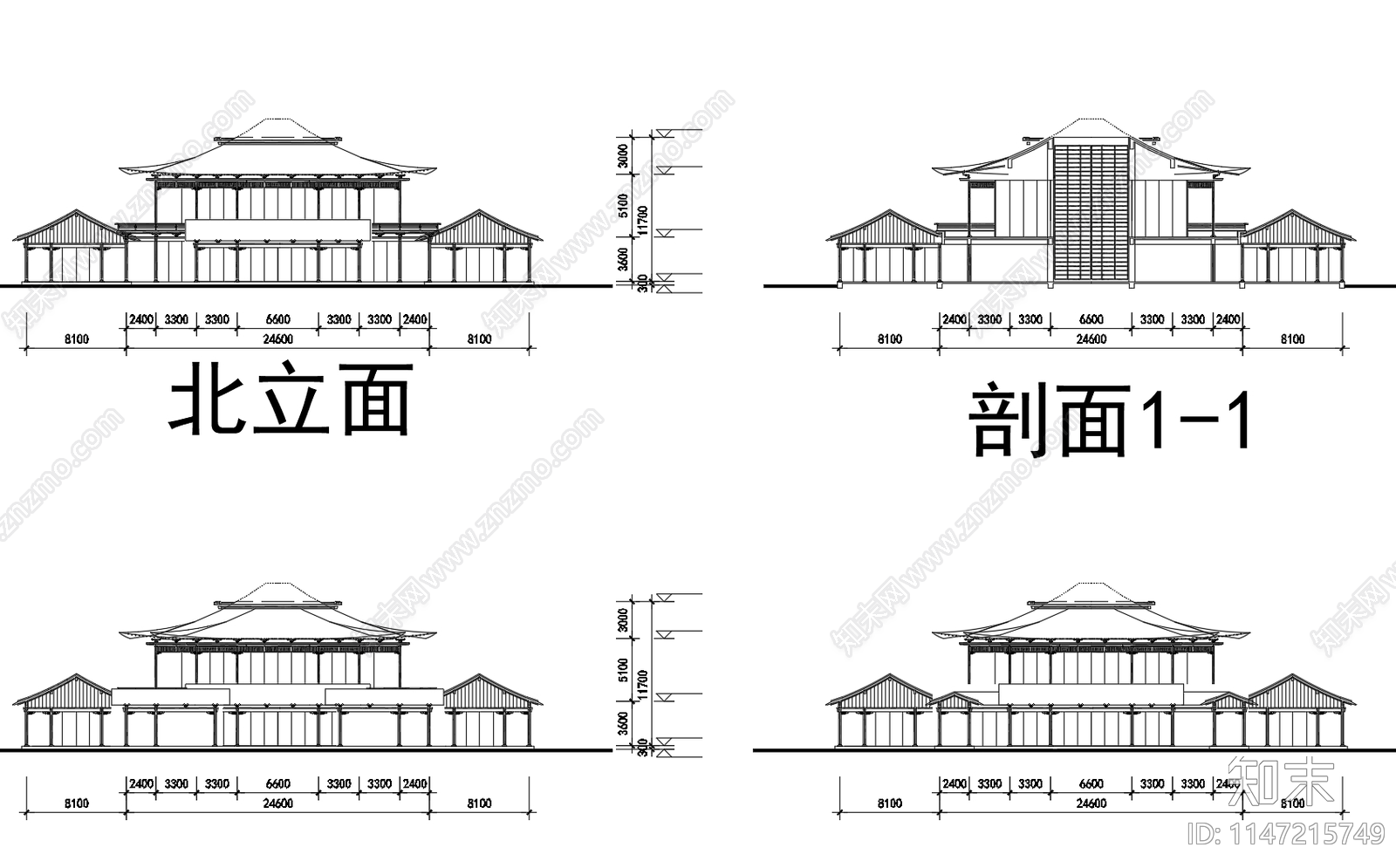 杭州灵隐寺佛学院禅修中心建筑cad施工图下载【ID:1147215749】