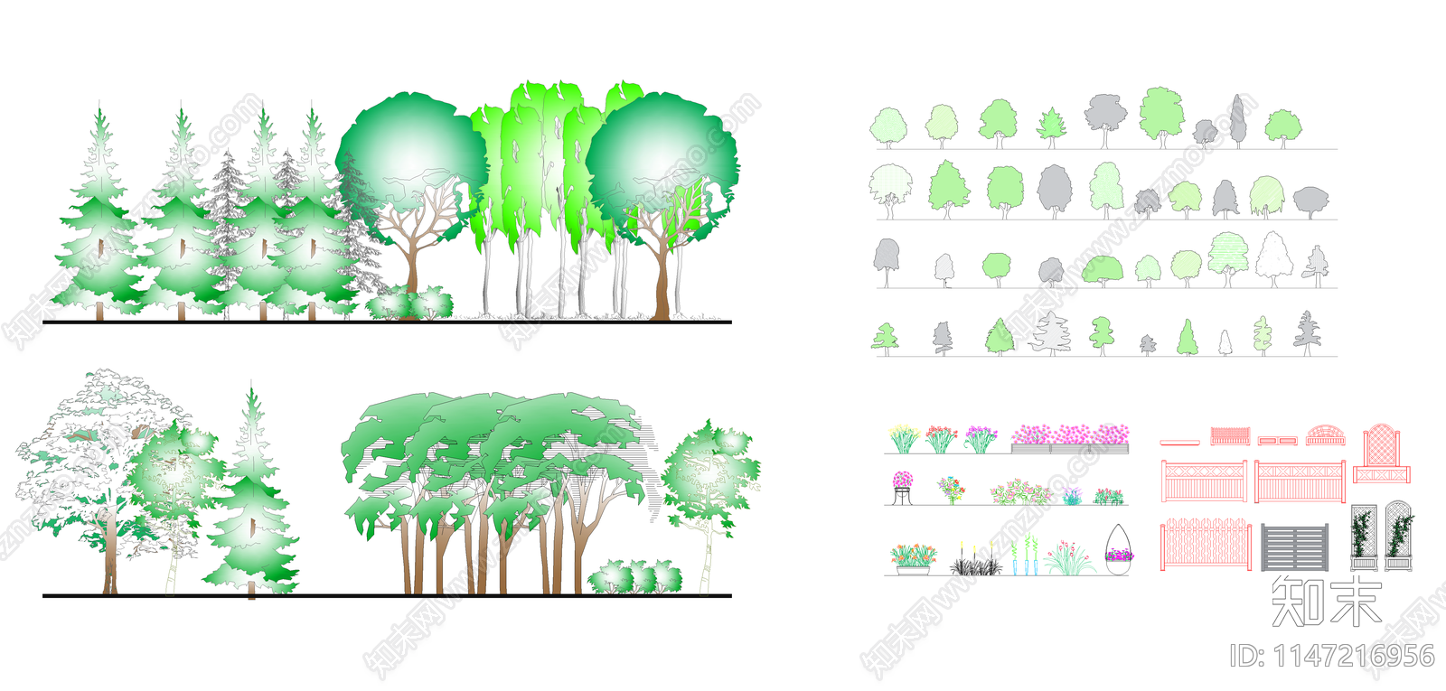 植物树木图库施工图下载【ID:1147216956】