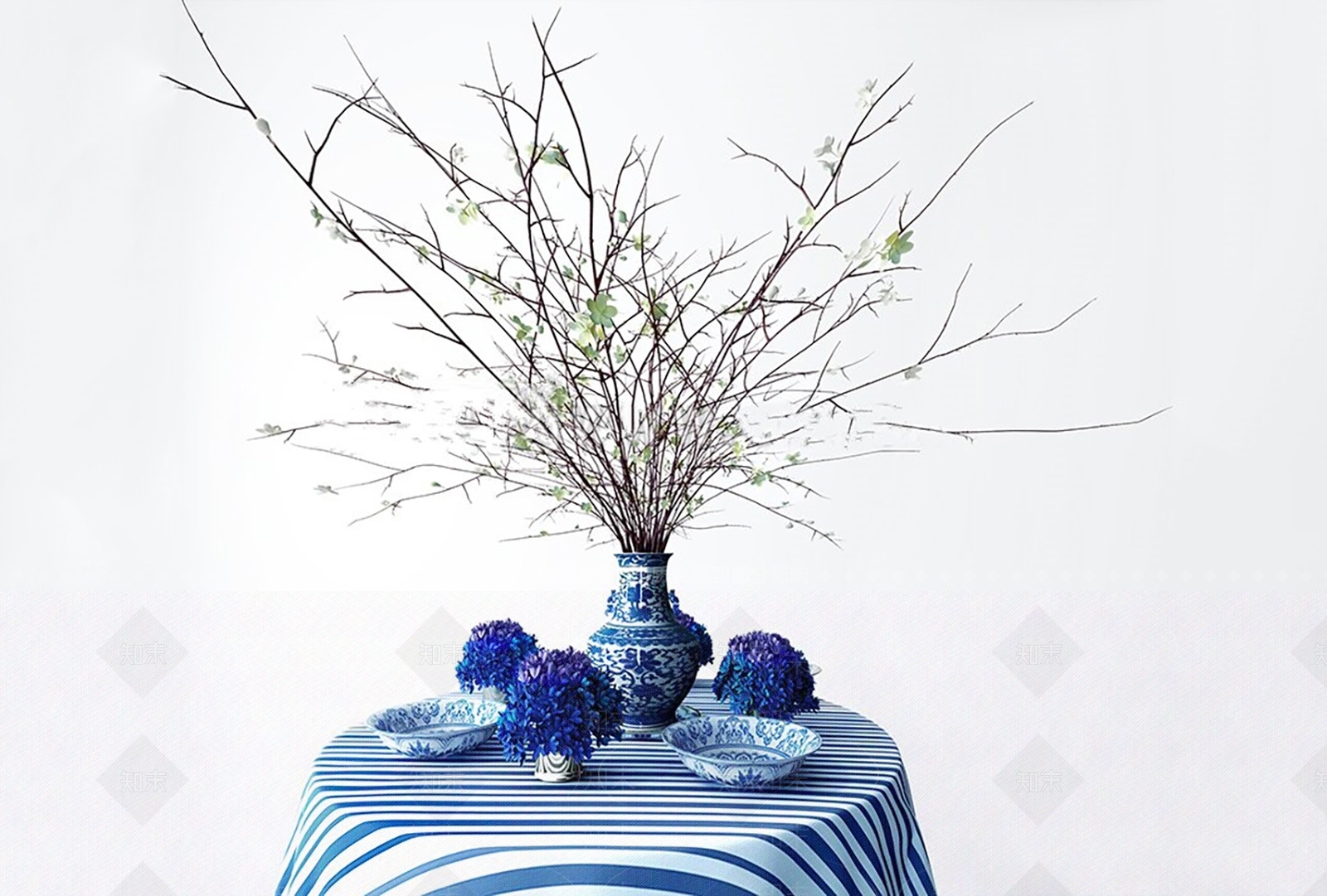 中式花瓶瓷器摆件饰品3D模型下载【ID:1147217225】