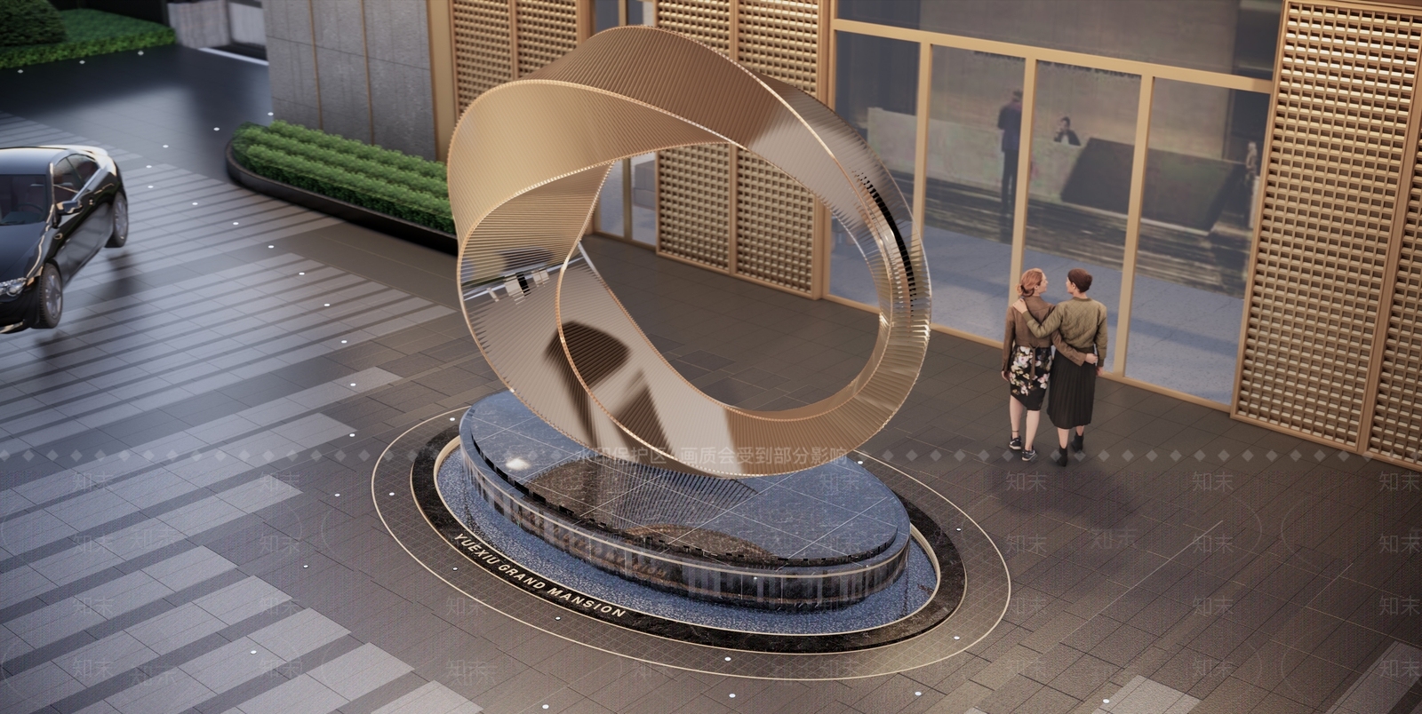 入口水景雕塑SU模型下载【ID:1147224205】