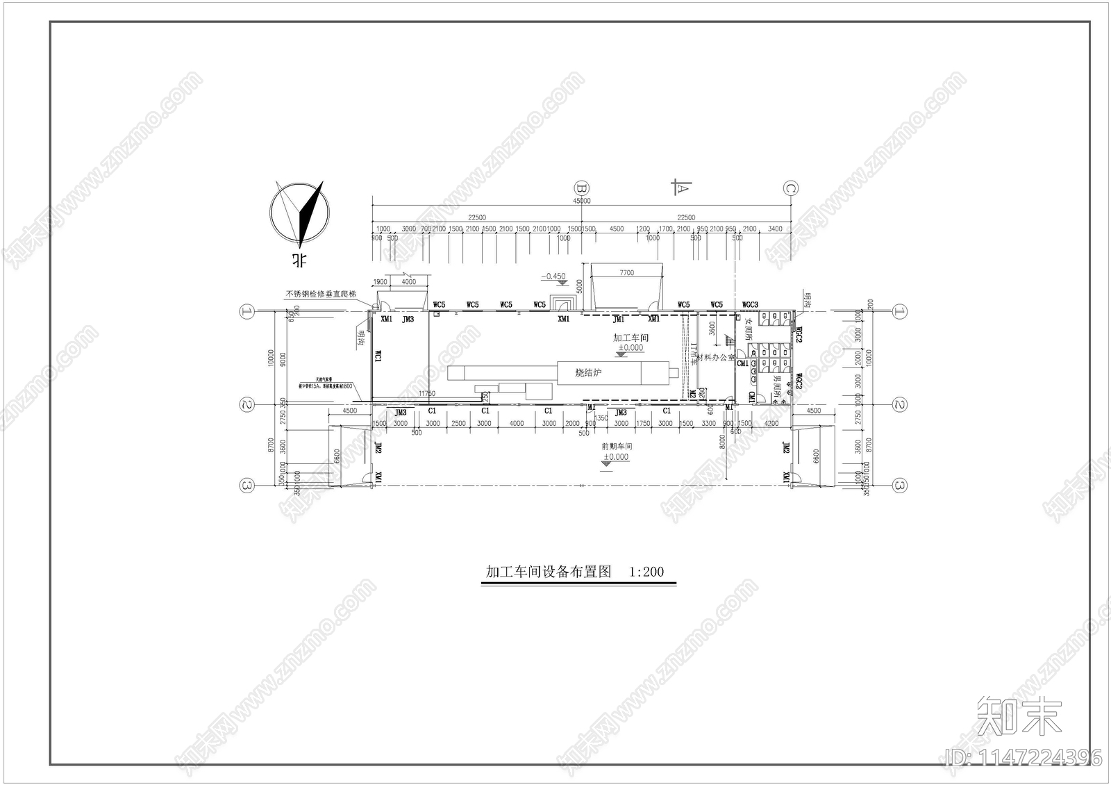 精工厂建筑cad施工图下载【ID:1147224396】