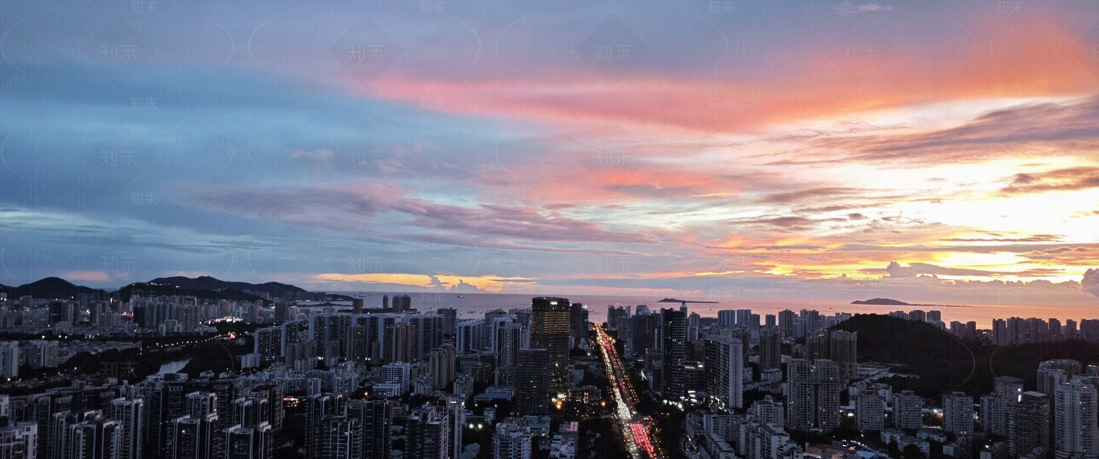 黄昏傍晚海景外景贴图下载【ID:1147227292】