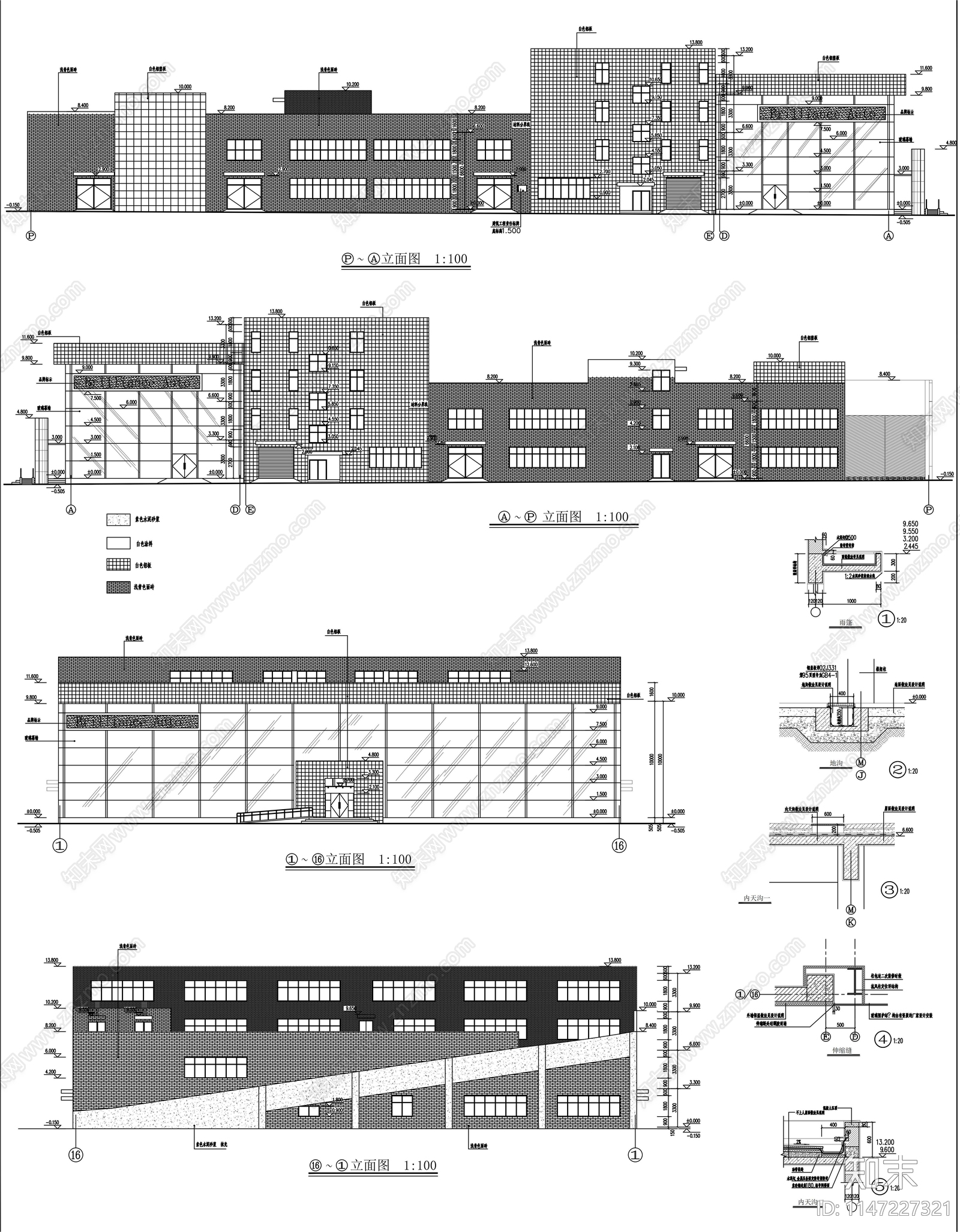 4S店车间新建工程建筑cad施工图下载【ID:1147227321】