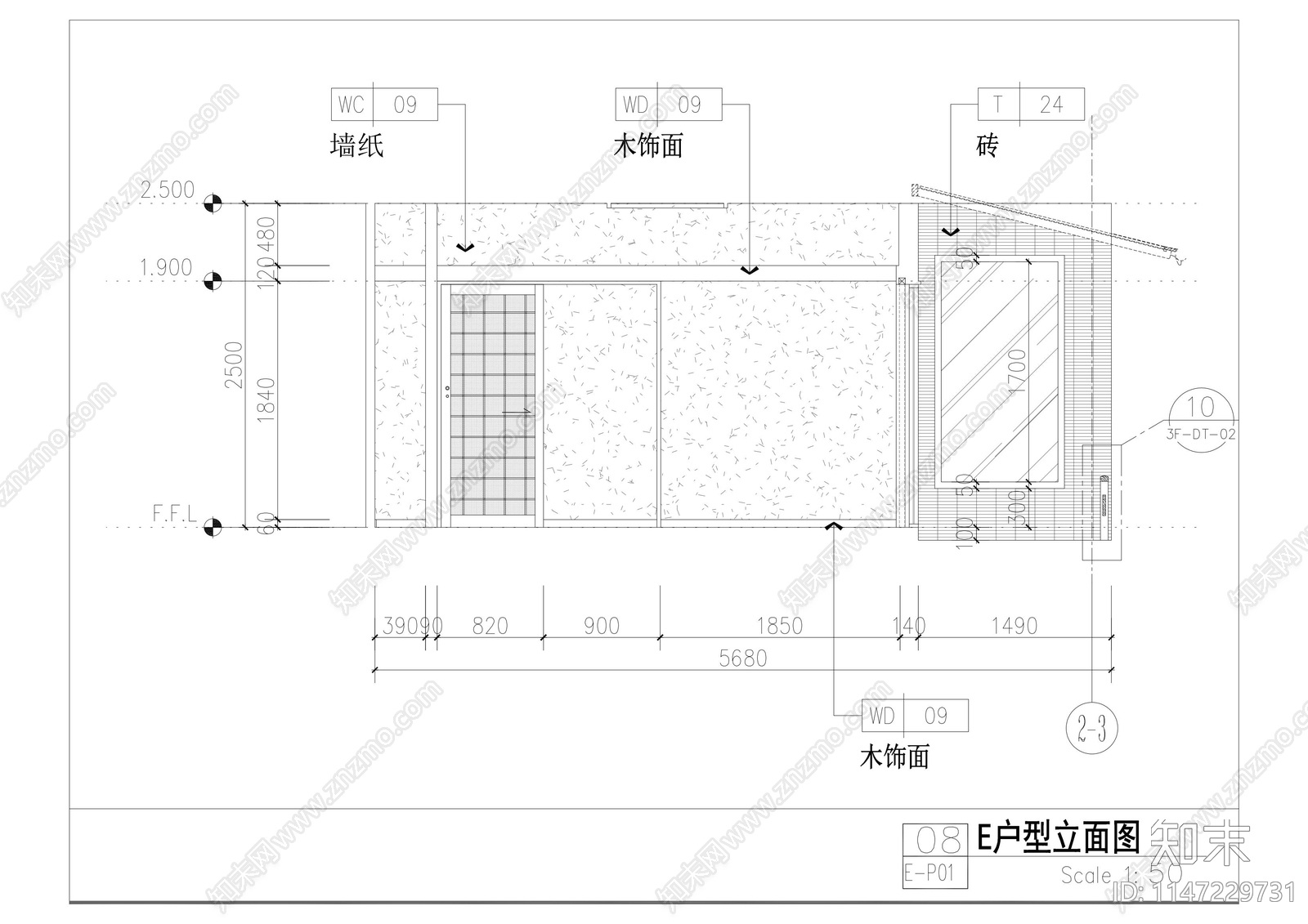 特色酒店汤屋客房室内cad施工图下载【ID:1147229731】