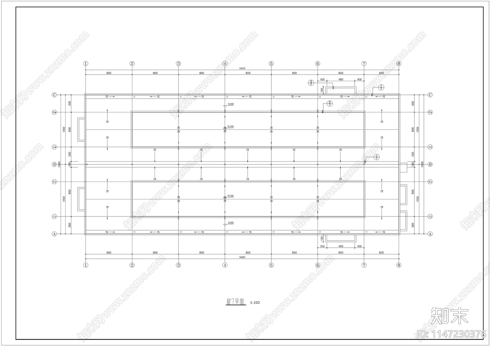 电镀车间建筑cad施工图下载【ID:1147230376】