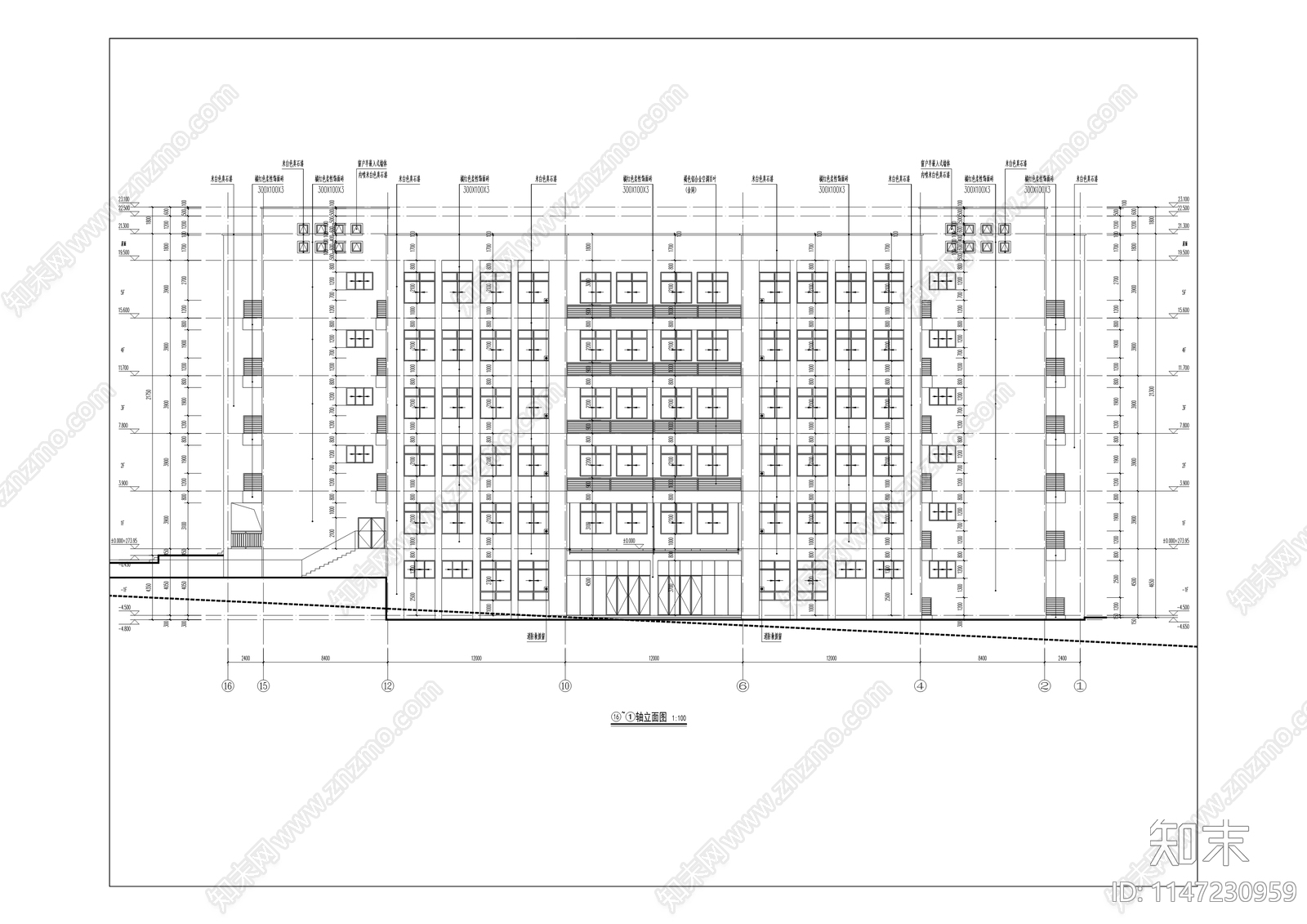 永安中学校科技实验楼建筑cad施工图下载【ID:1147230959】