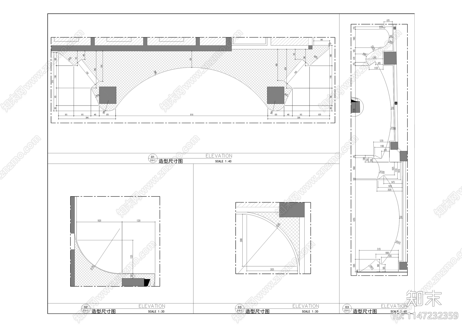 云谷大厦室内装修工程cad施工图下载【ID:1147232359】