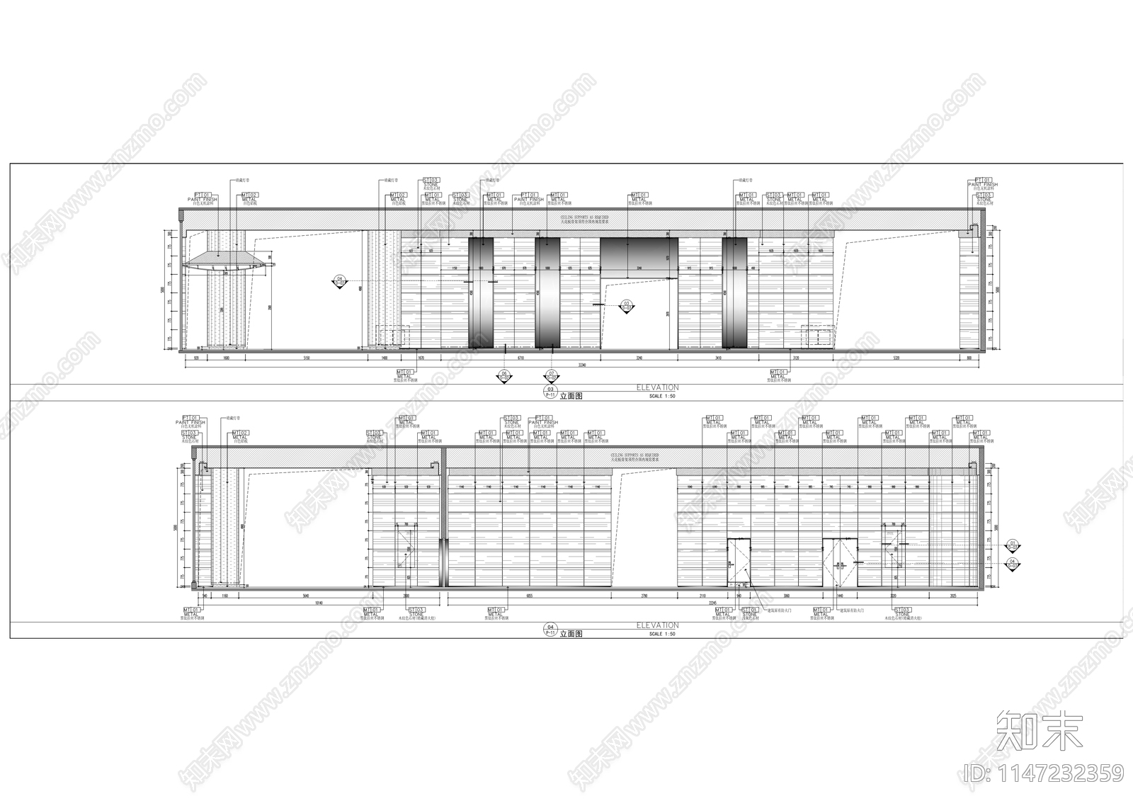 云谷大厦室内装修工程cad施工图下载【ID:1147232359】