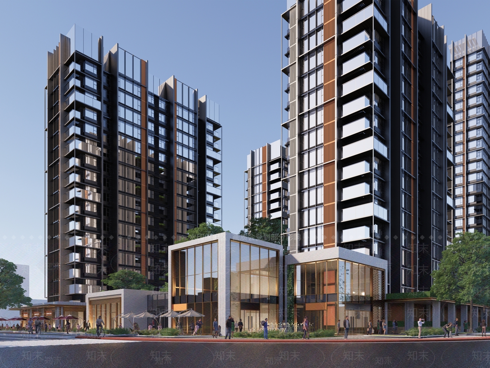 现代住宅转角商业街SU模型下载【ID:1147232801】