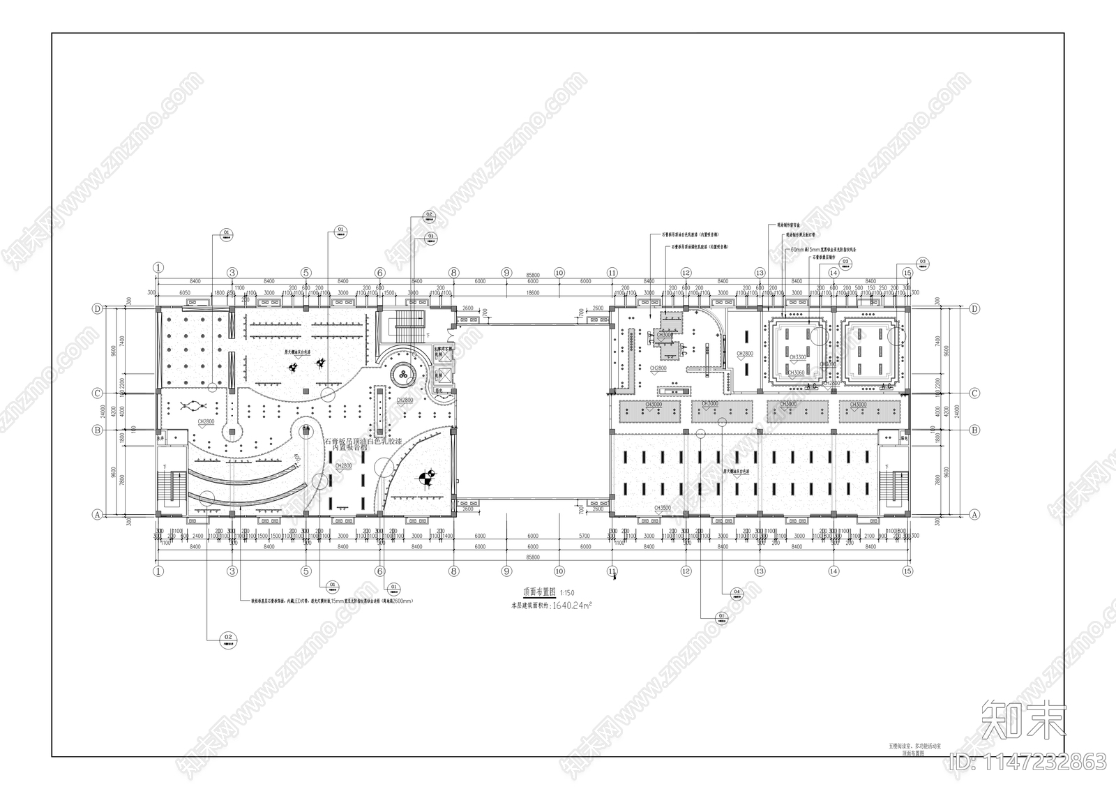 职教中心综合培训楼室内cad施工图下载【ID:1147232863】