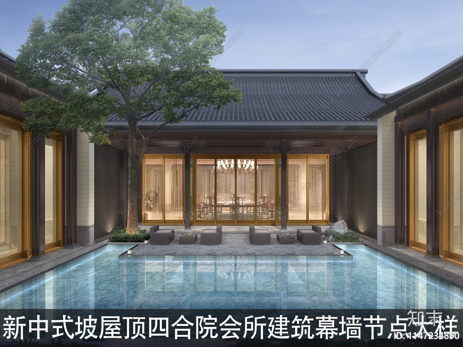 幕墙节点大样图纸cad施工图下载【ID:1147234890】