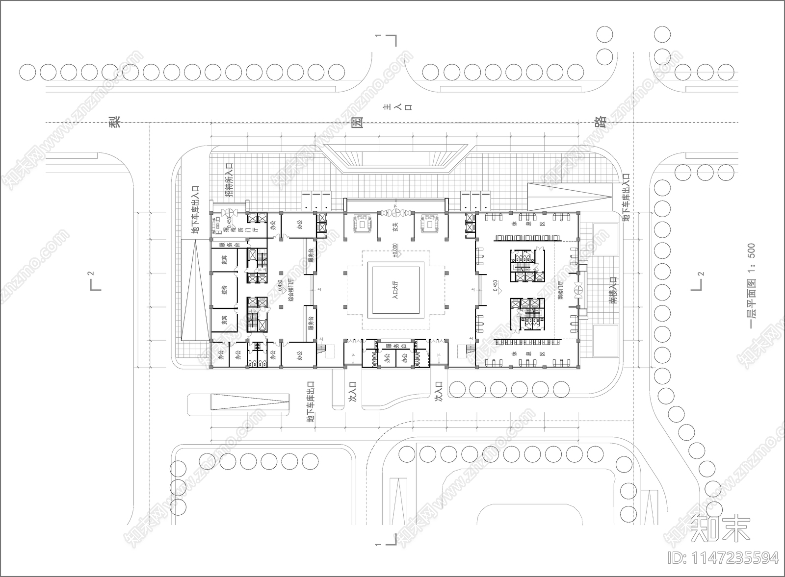 人民检察办公大楼建筑cad施工图下载【ID:1147235594】