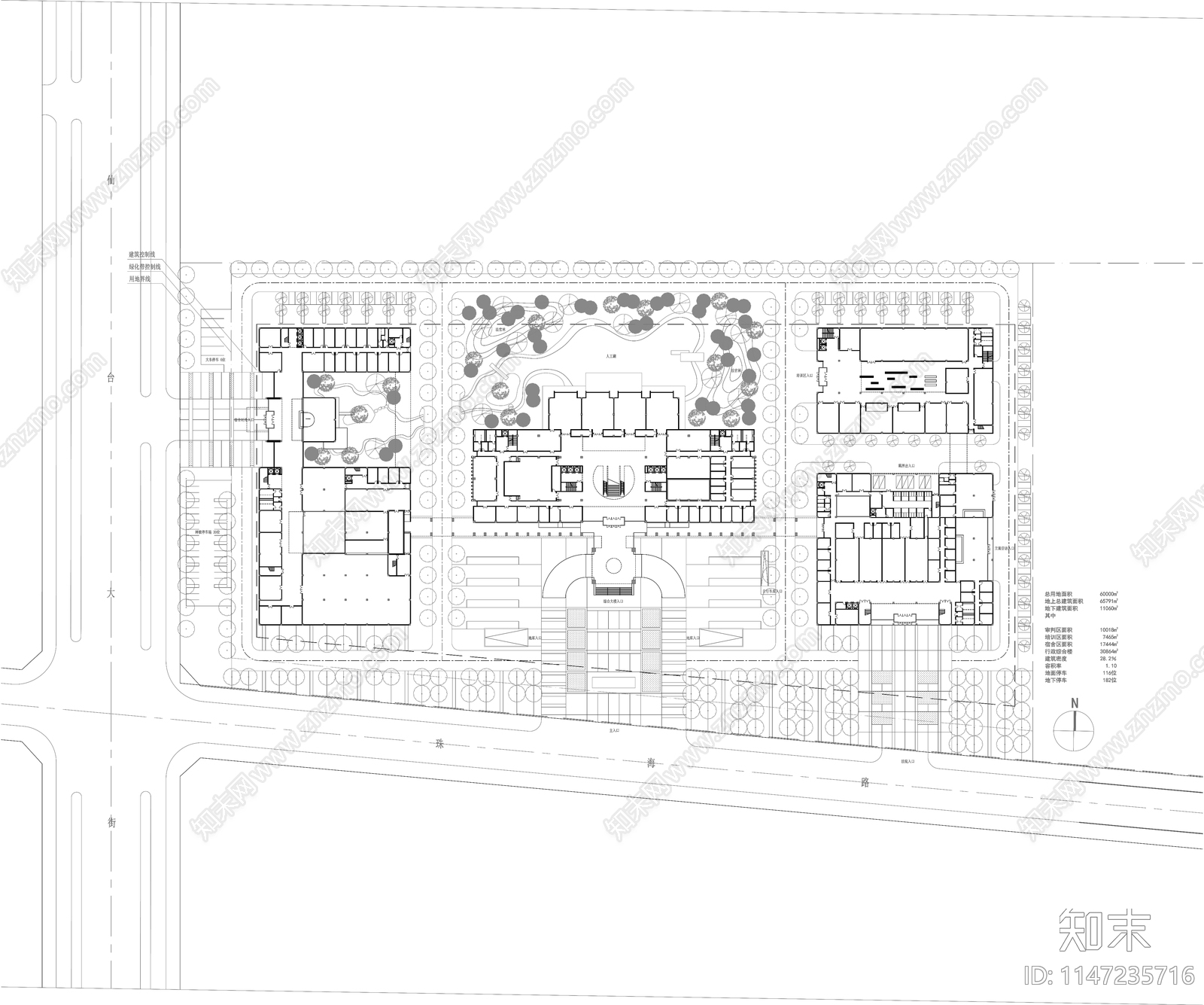 高级人民法办公楼建筑cad施工图下载【ID:1147235716】