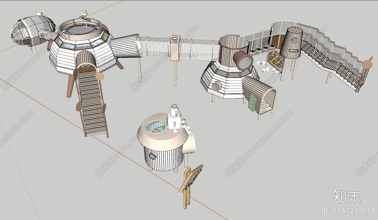 太空主题大型玩具组合SU模型下载【ID:1147239019】