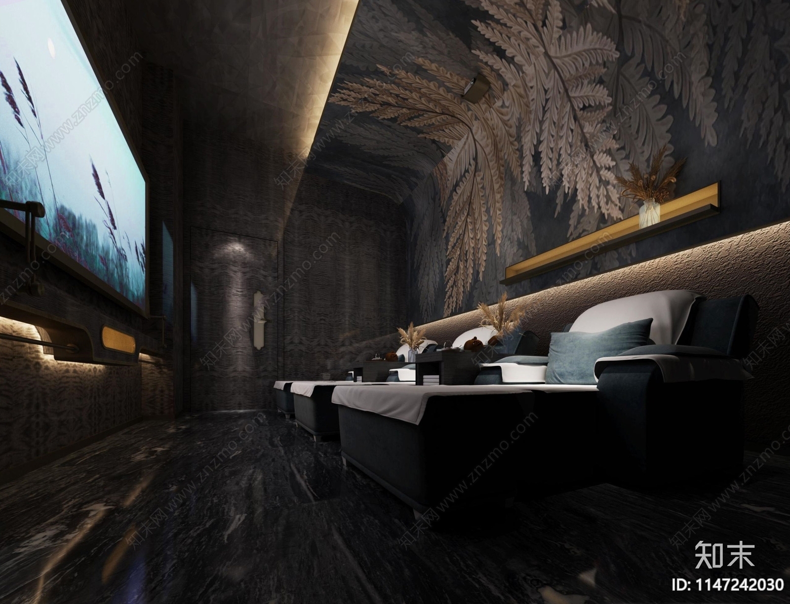 足浴spa会所cad施工图下载【ID:1147242030】