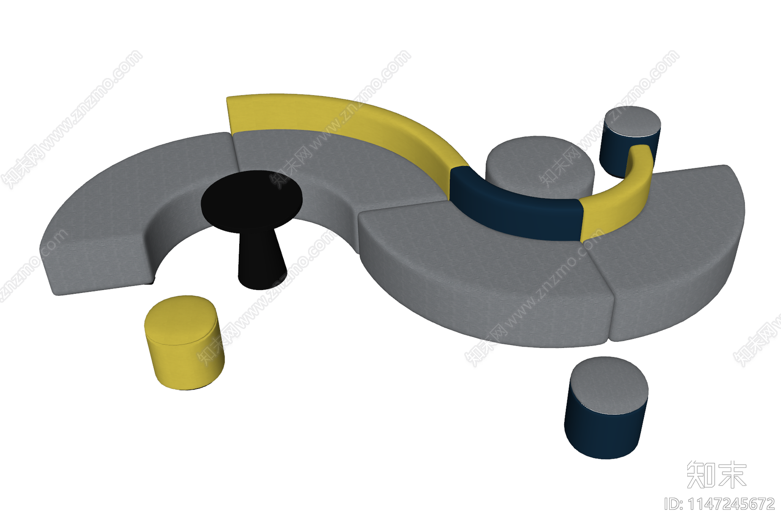 洽谈区沙发椅SU模型下载【ID:1147245672】