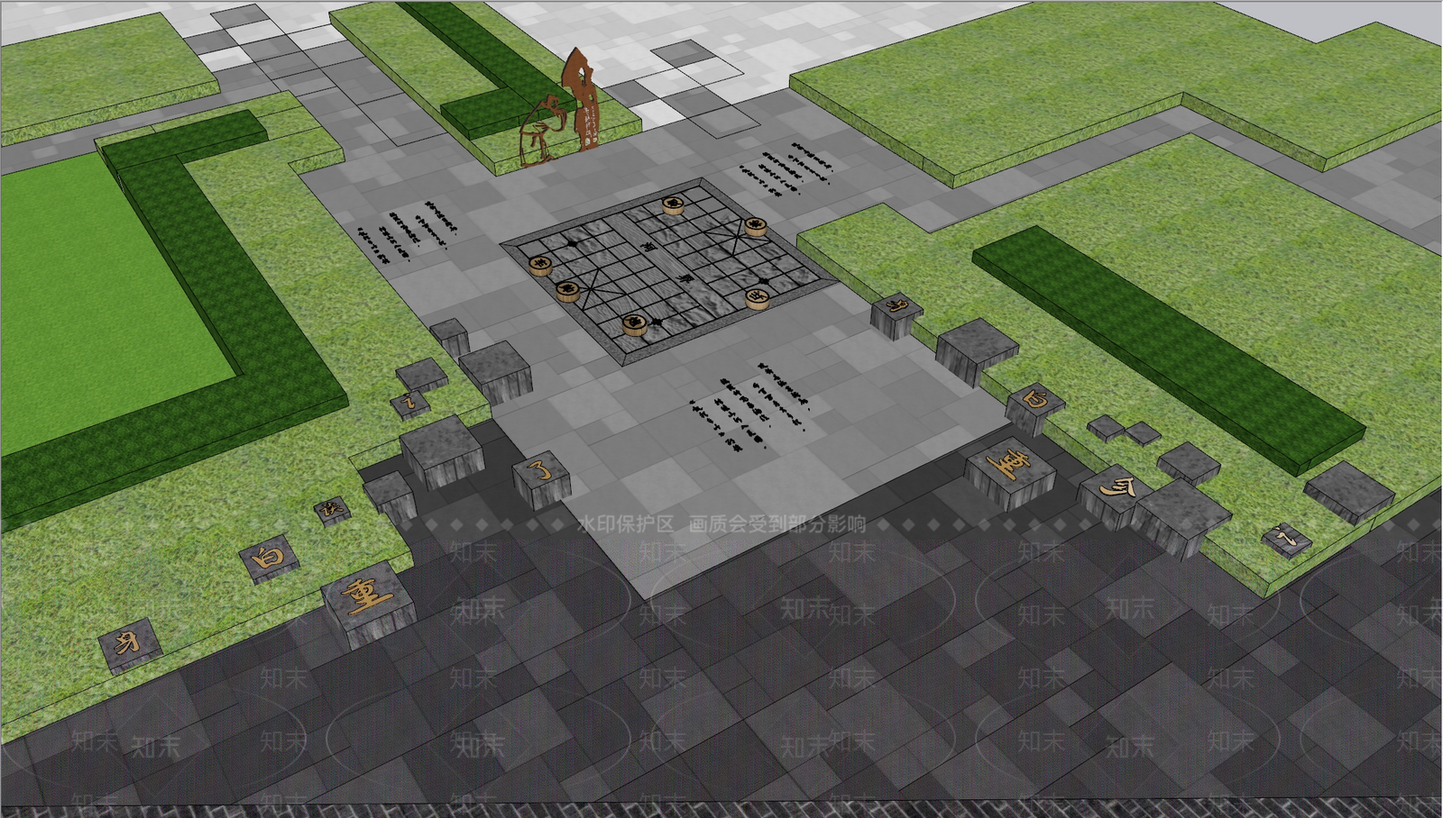 文化广场SU模型下载【ID:1147251377】