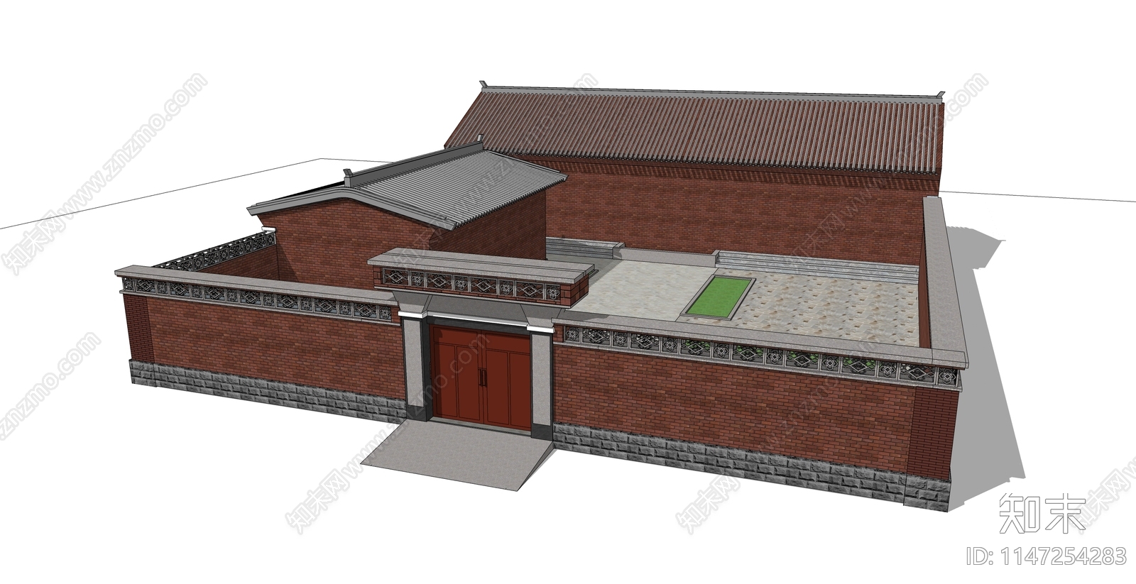 农村小院门头及围墙SU模型下载【ID:1147254283】