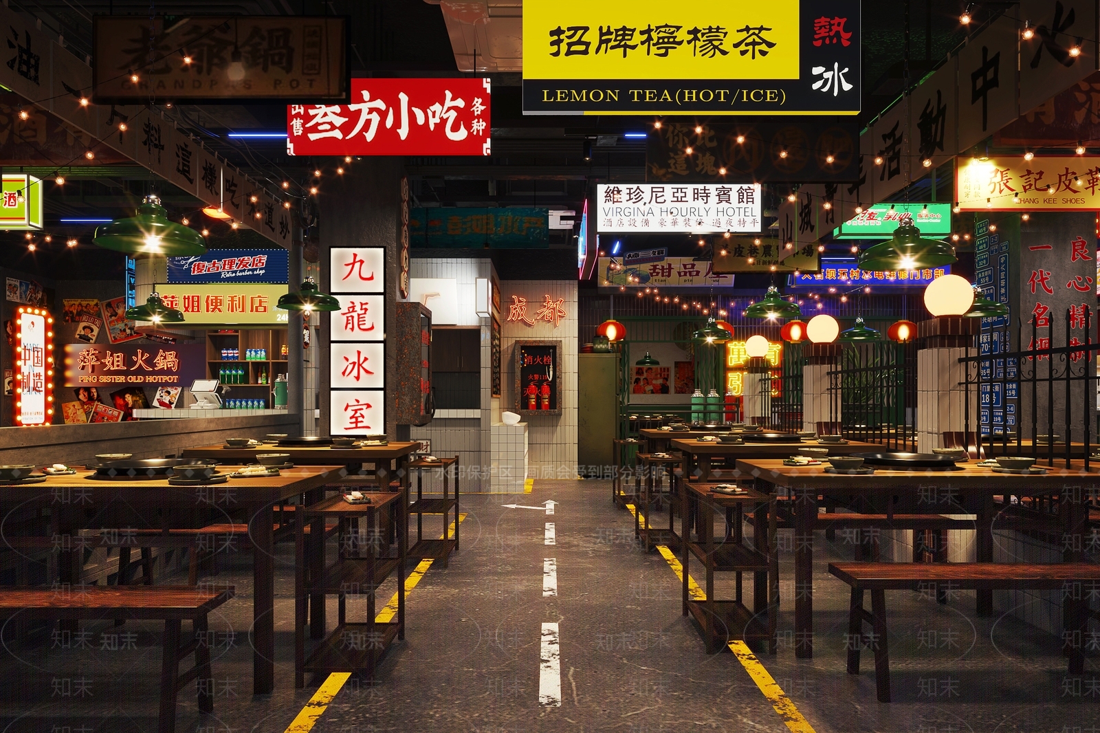 市井火锅店3D模型下载【ID:1147255293】