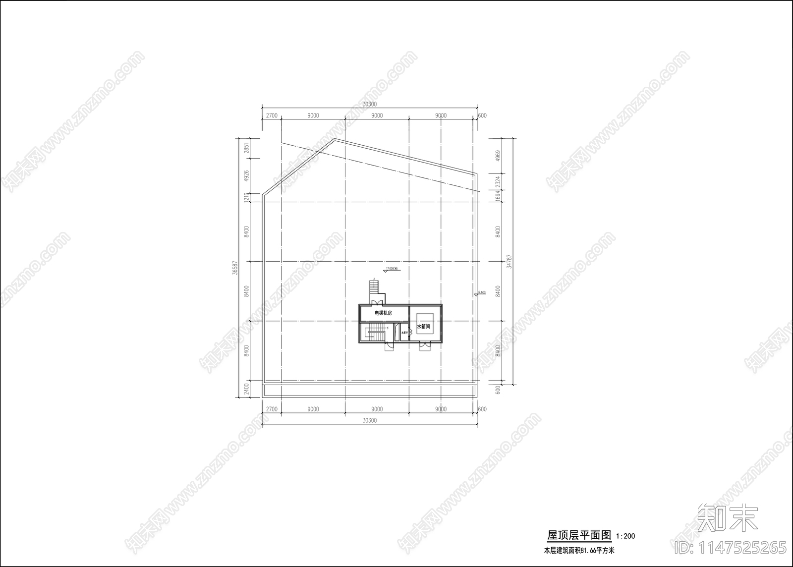 多层办公楼建筑cad施工图下载【ID:1147525265】