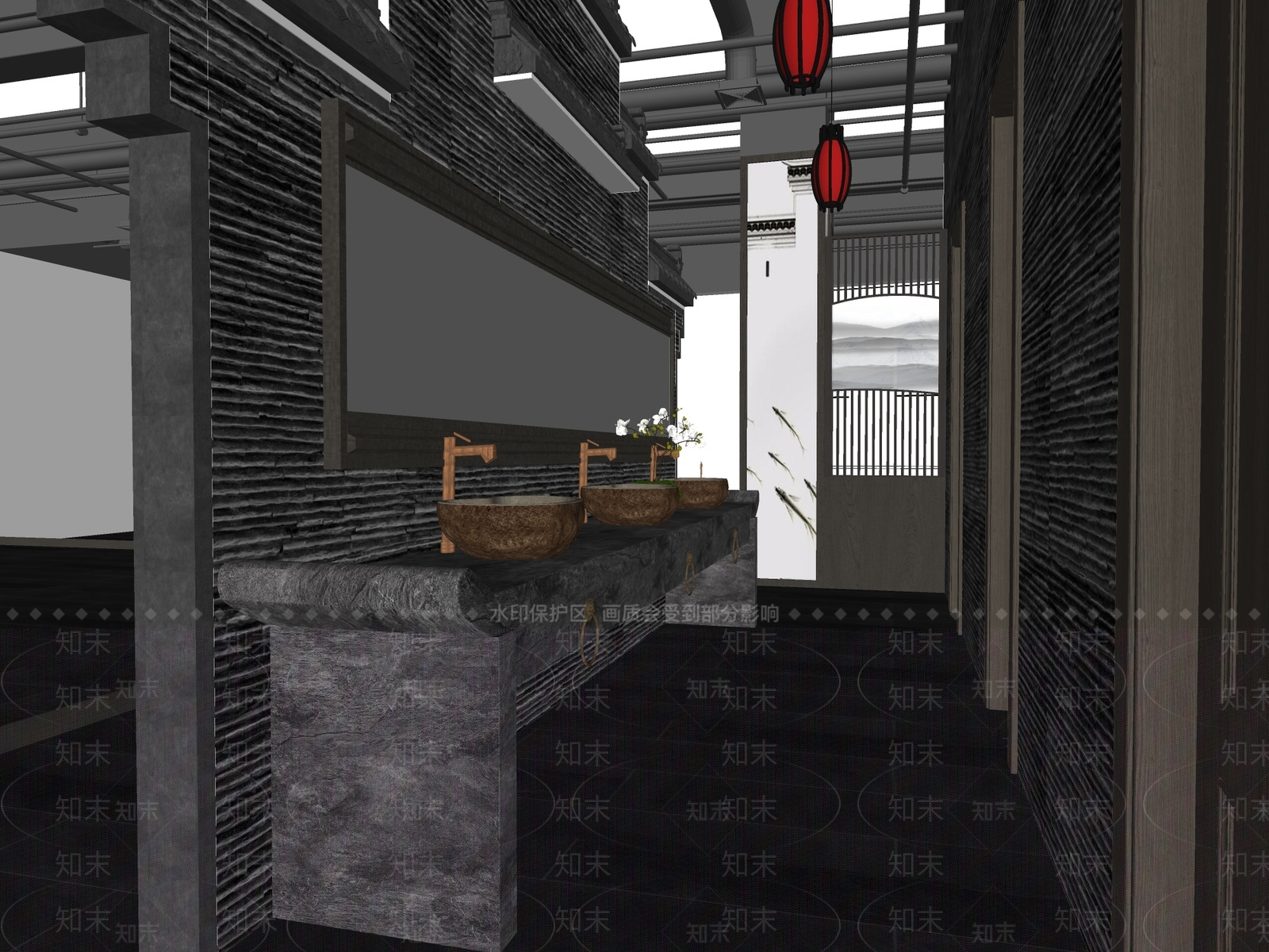 工装洗手间SU模型下载【ID:1147257397】