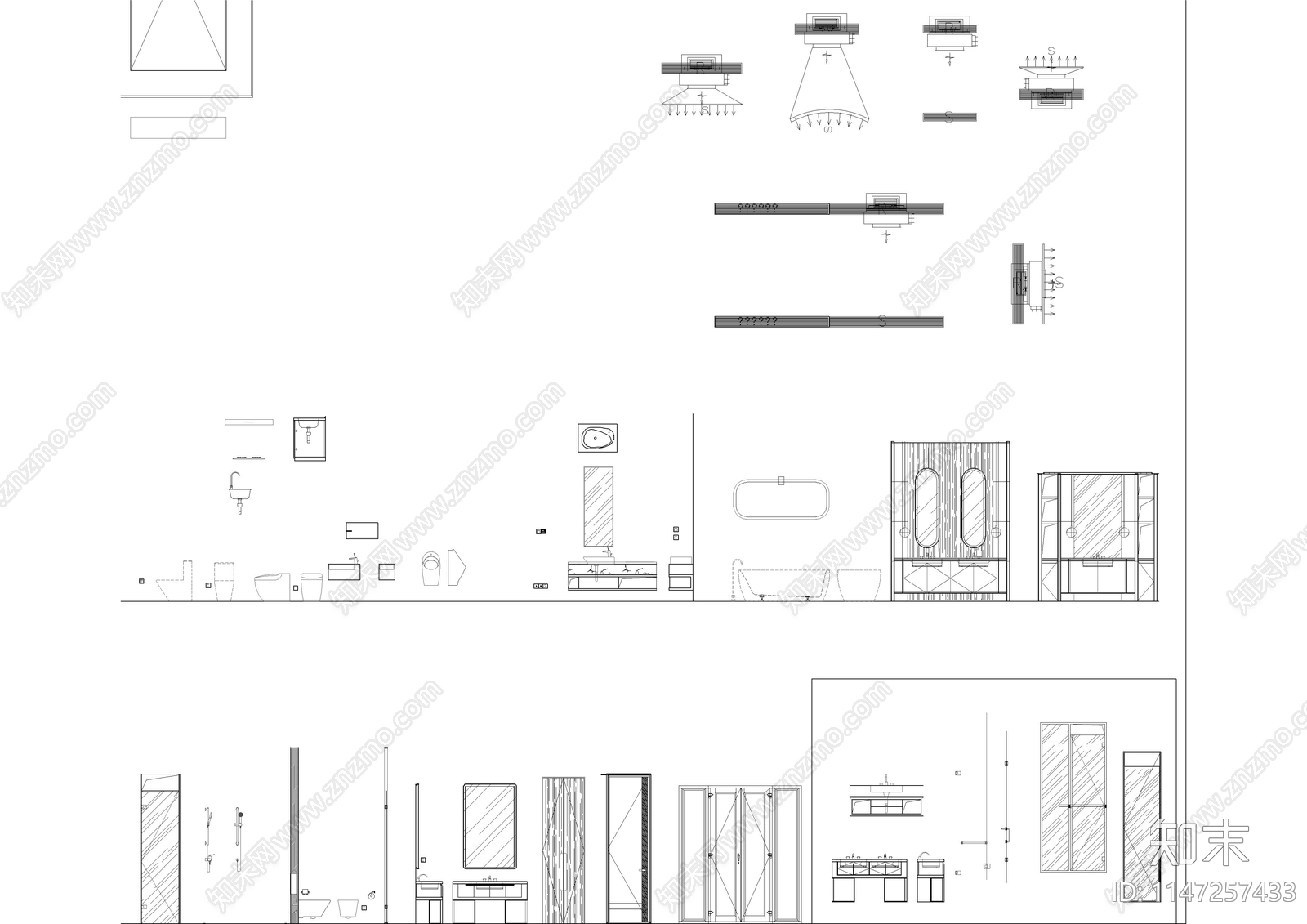 公司家具图库cad施工图下载【ID:1147257433】