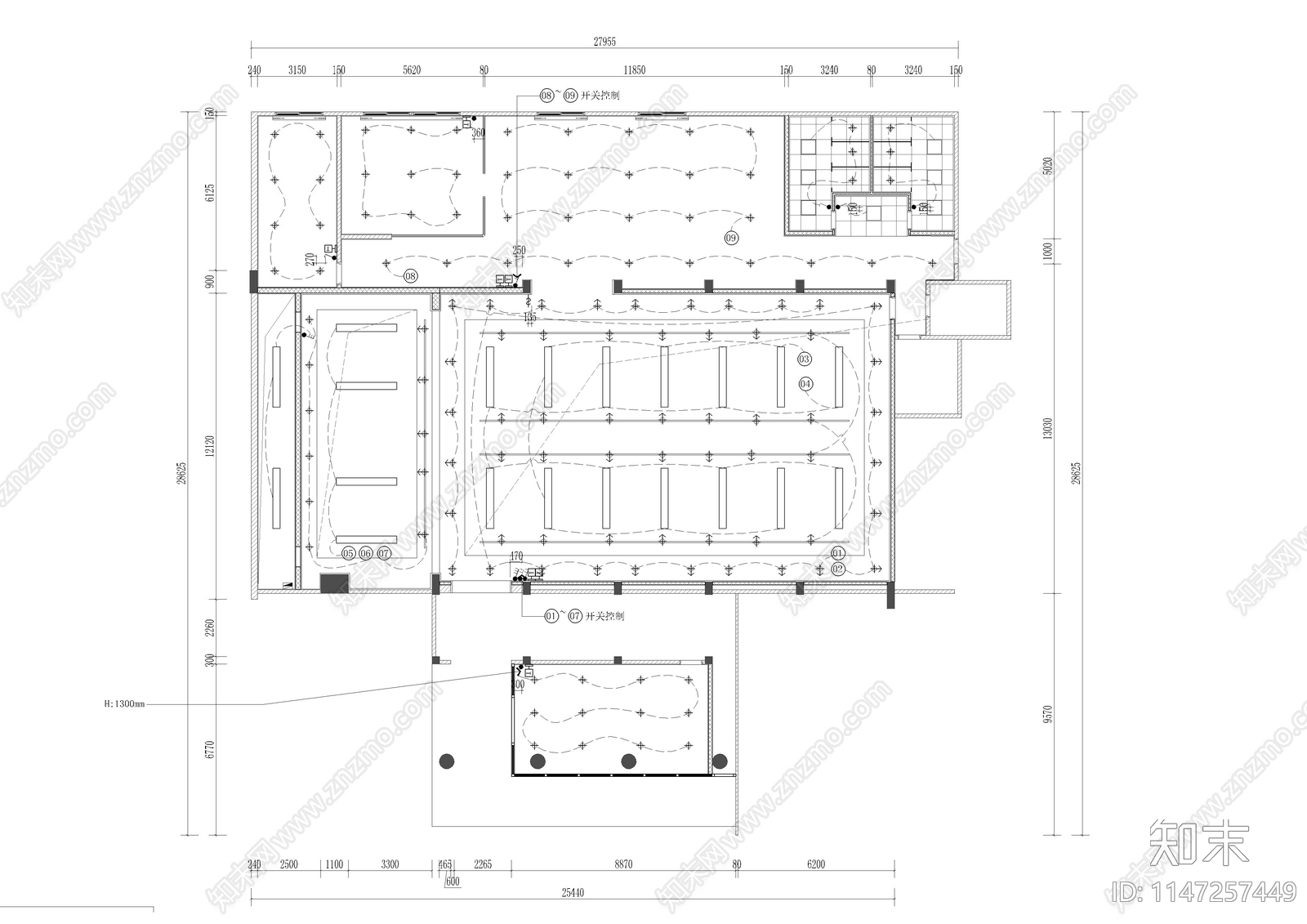 展厅室内cad施工图下载【ID:1147257449】