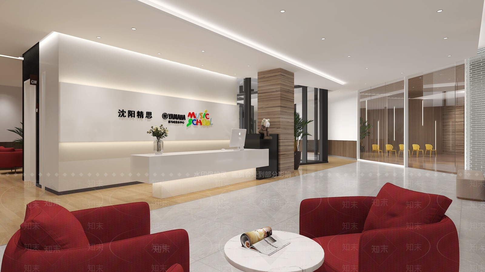 现代钢琴培训教室3D模型下载【ID:1147311538】