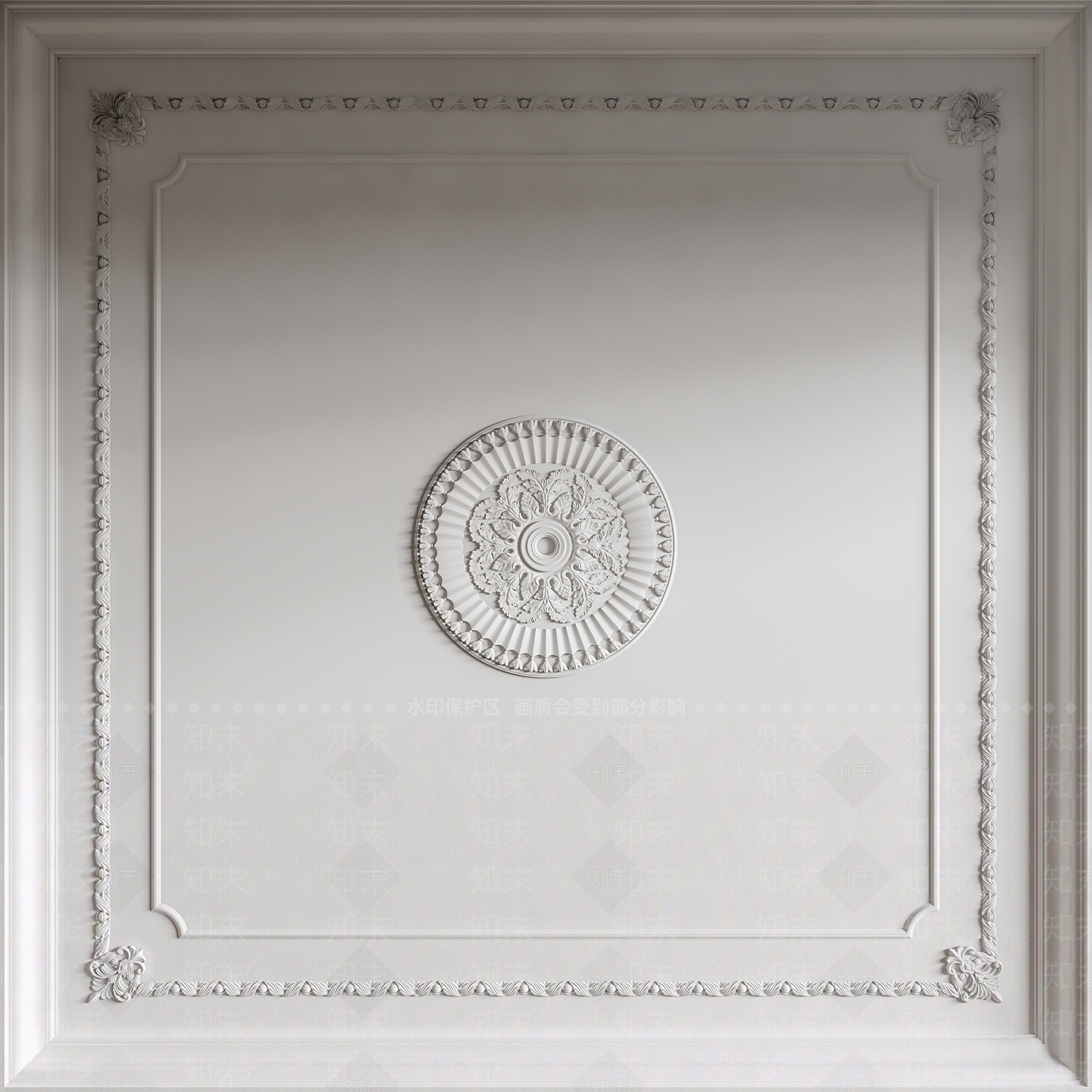 欧式雕花灯盘3D模型下载【ID:1147261562】