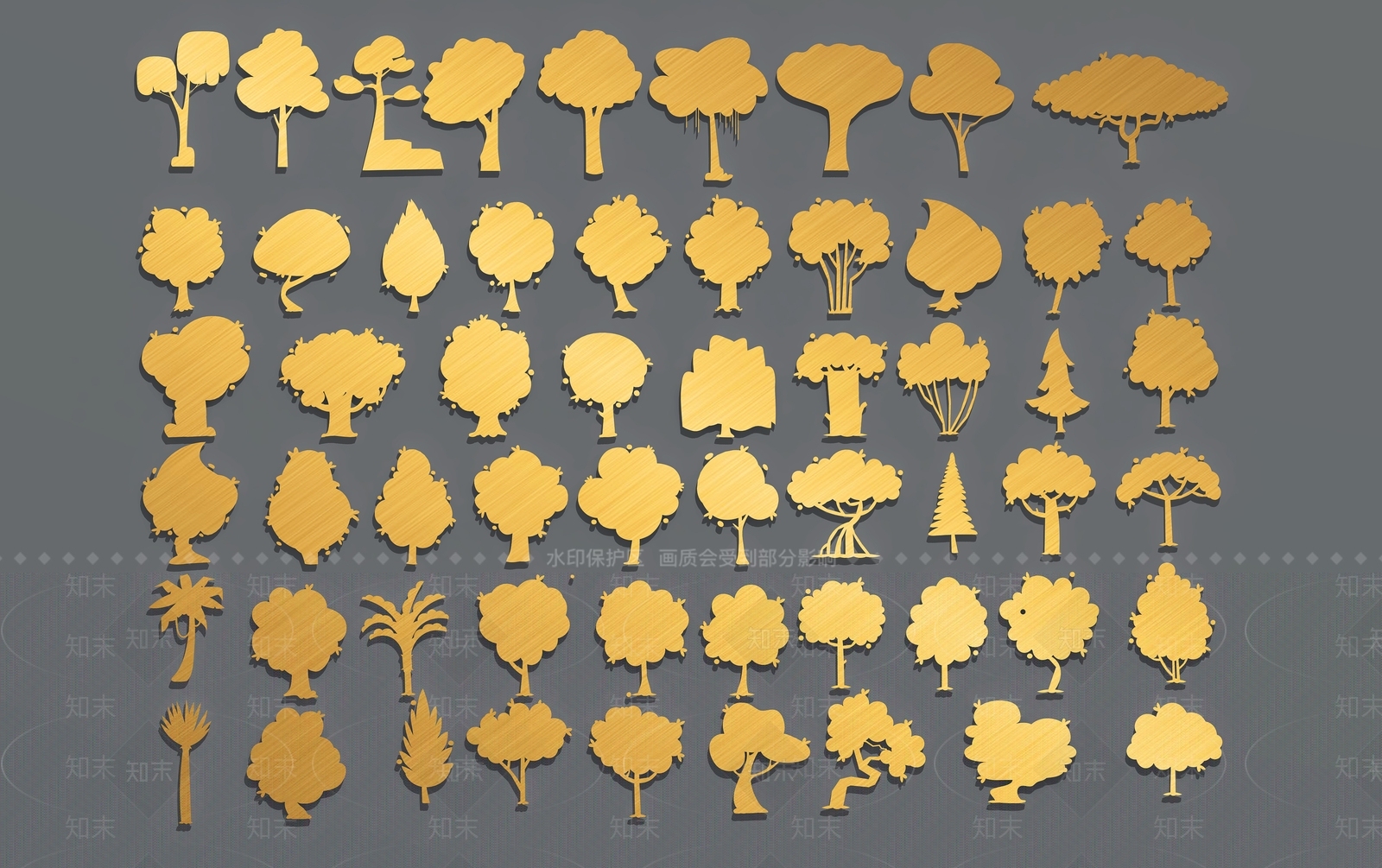 植物剪影3D模型下载【ID:1147264099】