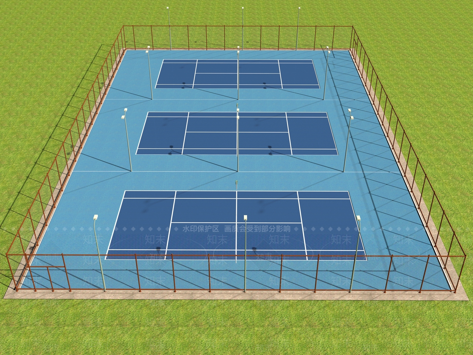 现代户外网球场3D模型下载【ID:1147265548】