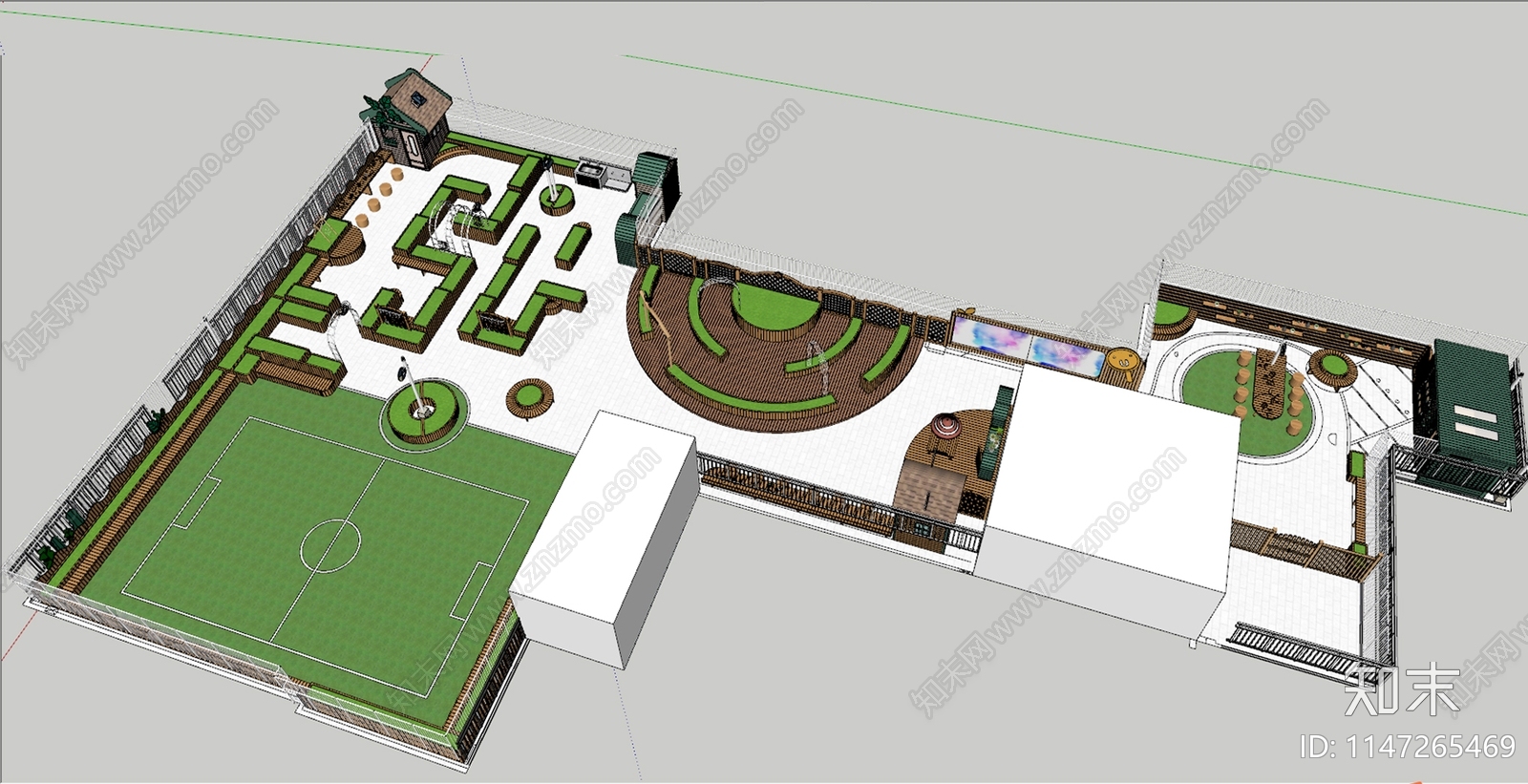 儿童活动屋顶SU模型下载【ID:1147265469】
