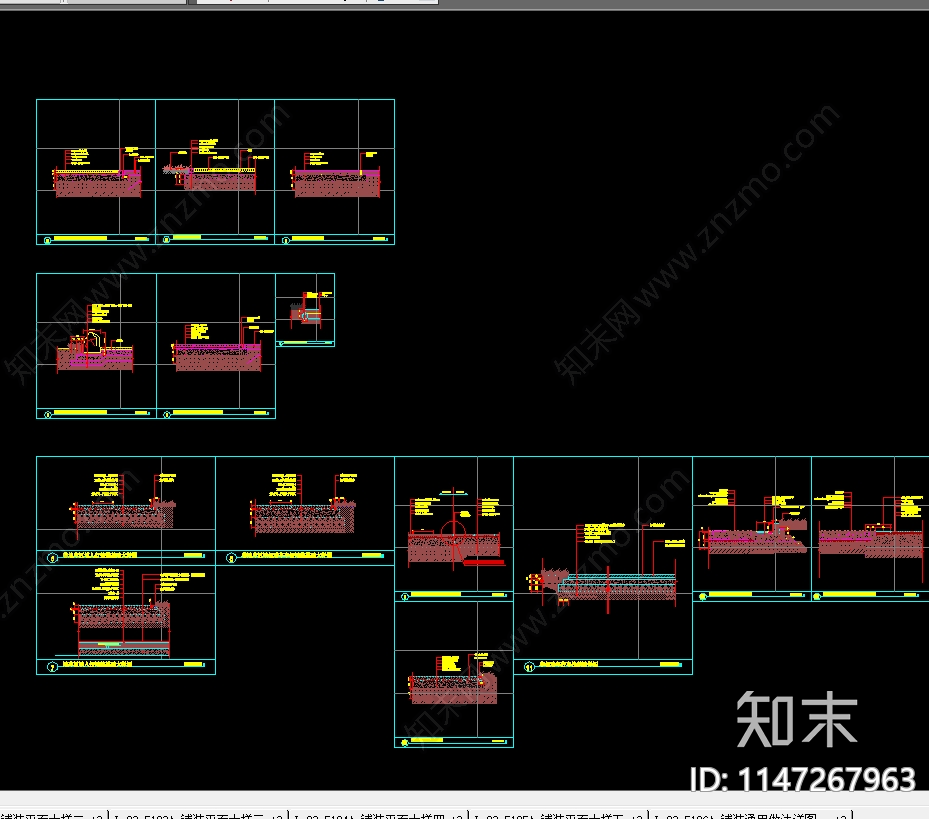 常见各种地面铺装做法大样cad施工图下载【ID:1147267963】