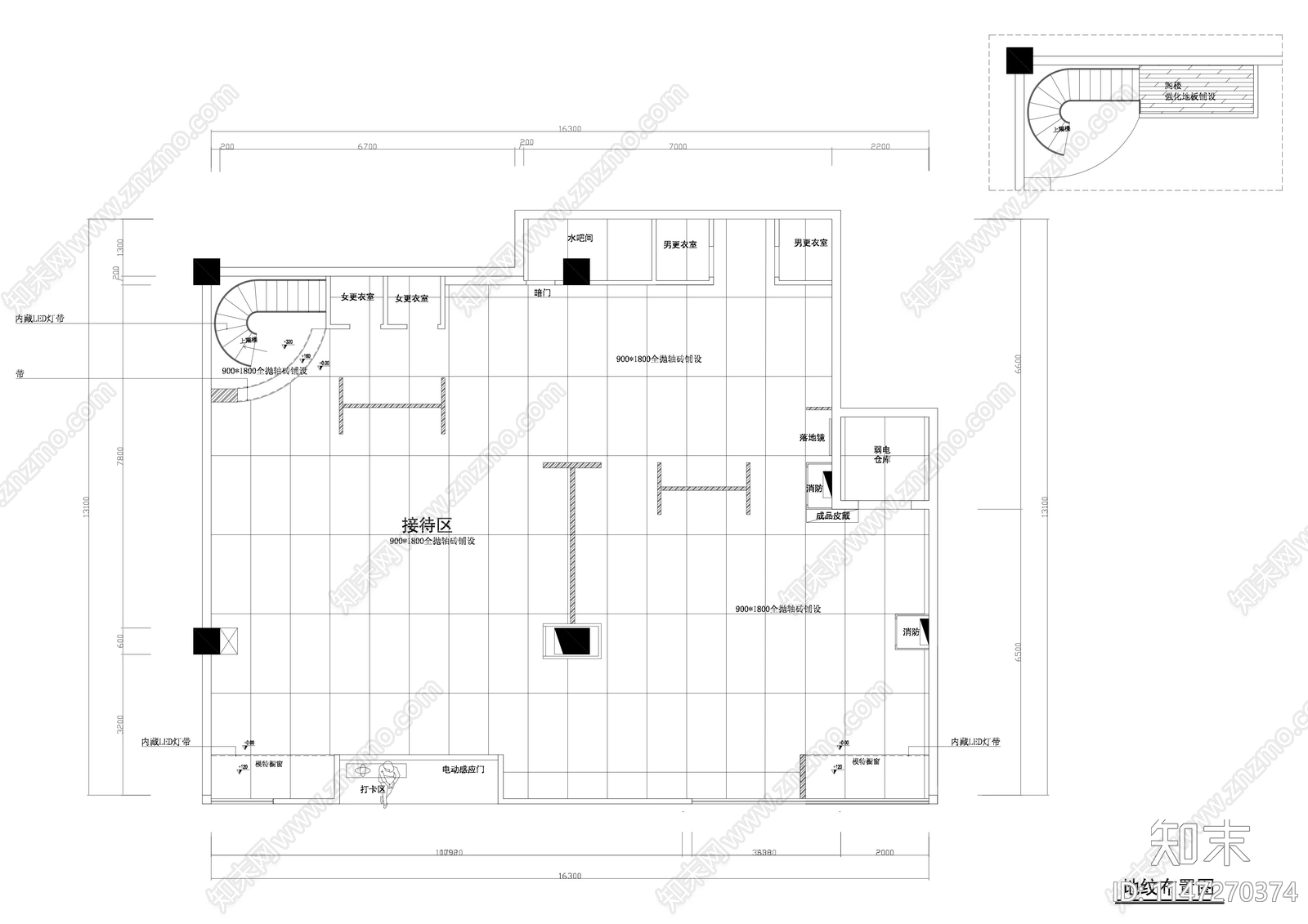 200方服装店室内cad施工图下载【ID:1147270374】