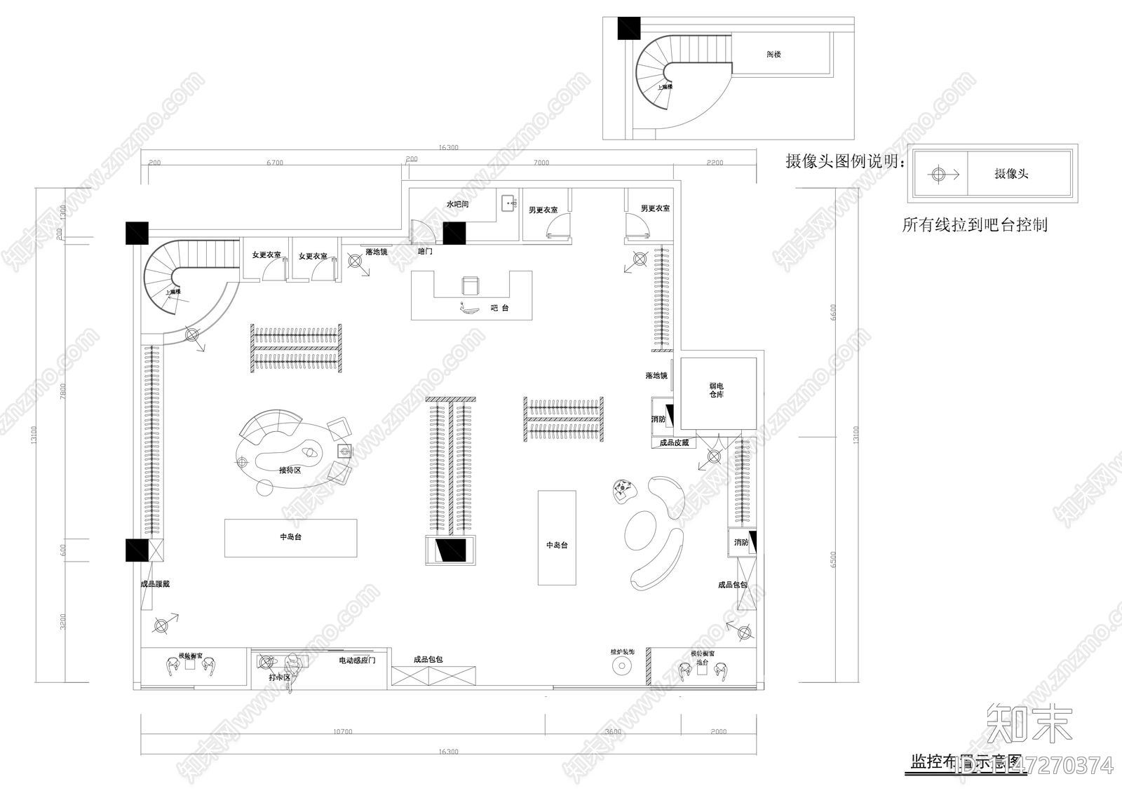 200方服装店室内cad施工图下载【ID:1147270374】