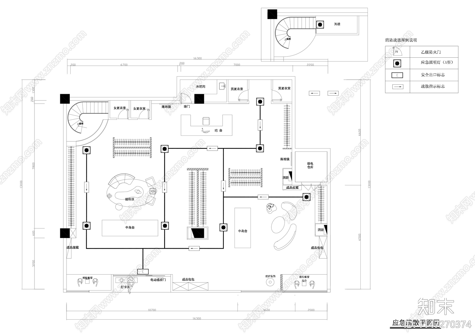 200方服装店室内cad施工图下载【ID:1147270374】