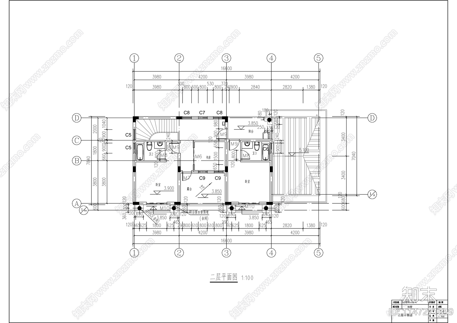 简欧自建别墅建筑cad施工图下载【ID:1147271659】